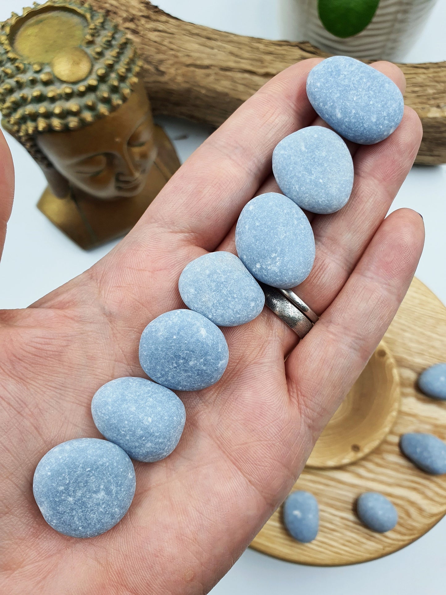 Natural Angelite Tumbles