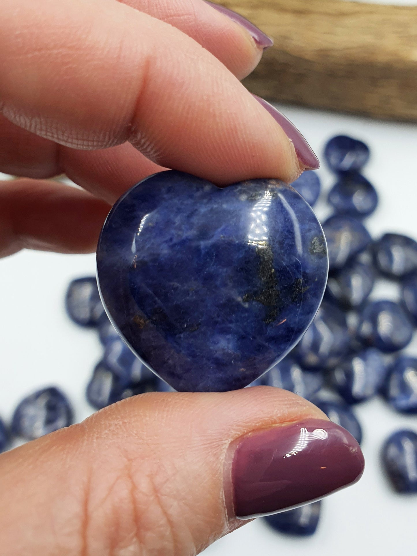 Sodalite Puff Heart - 30mm