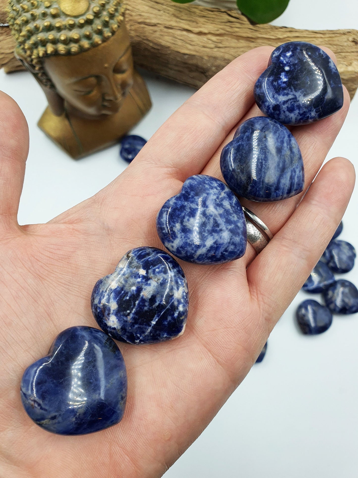 Sodalite Puff Heart - 30mm