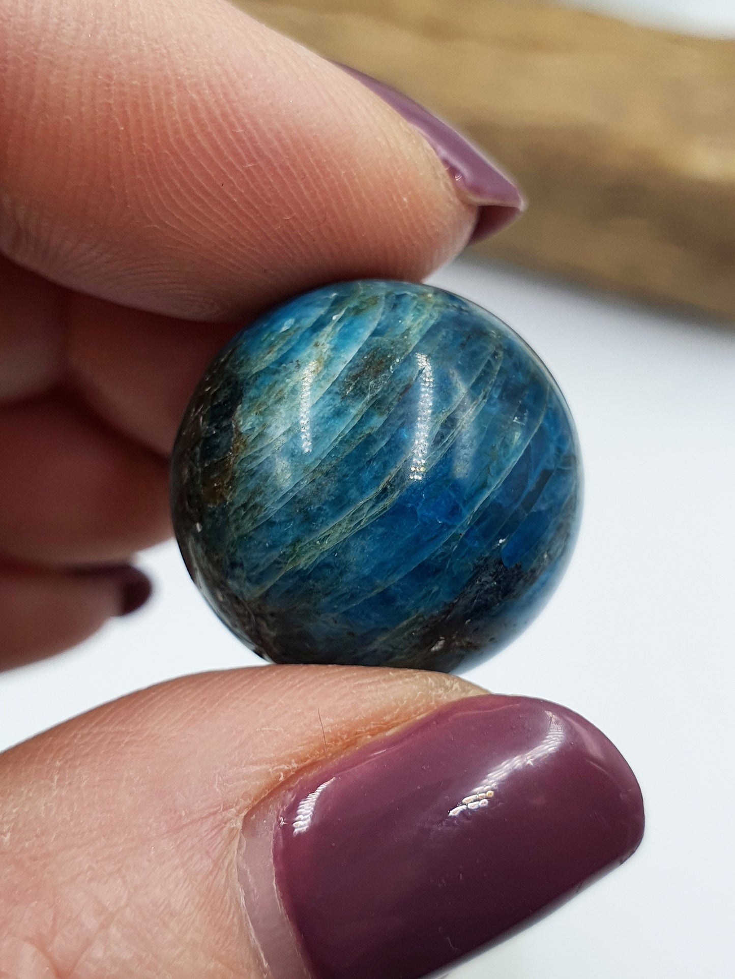 Flashy Blue Apatite Mini Crystal Sphere