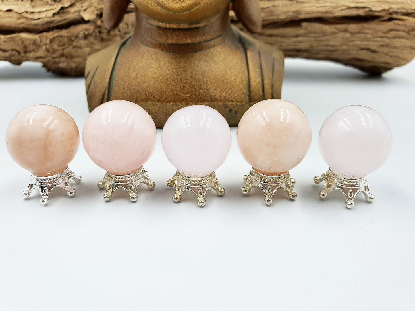 Morganite Mini Crystal Sphere - approx 21mm