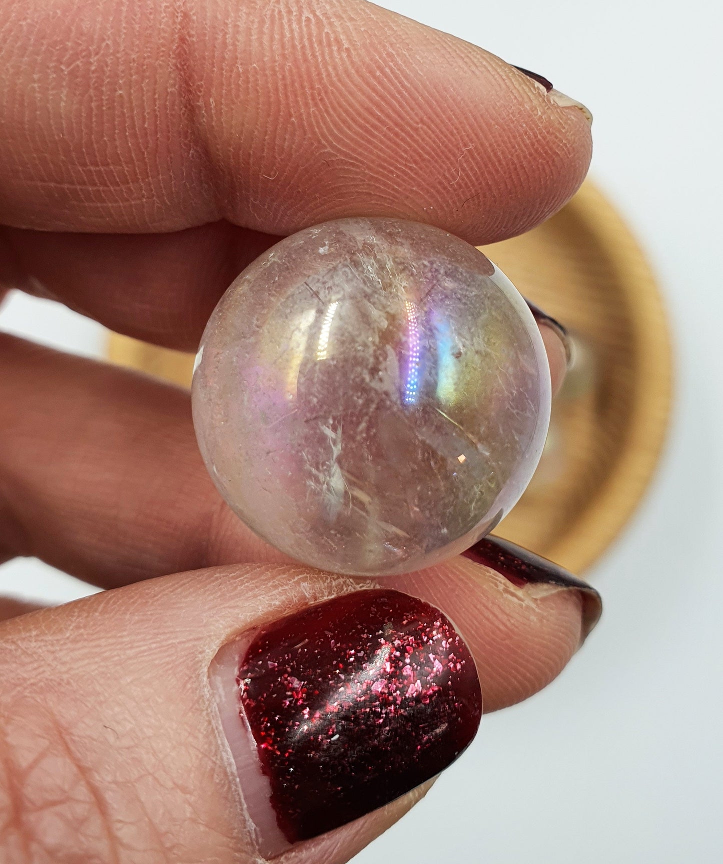 Aura Clear Quartz Crystal Mini Sphere - Various Sizes Available