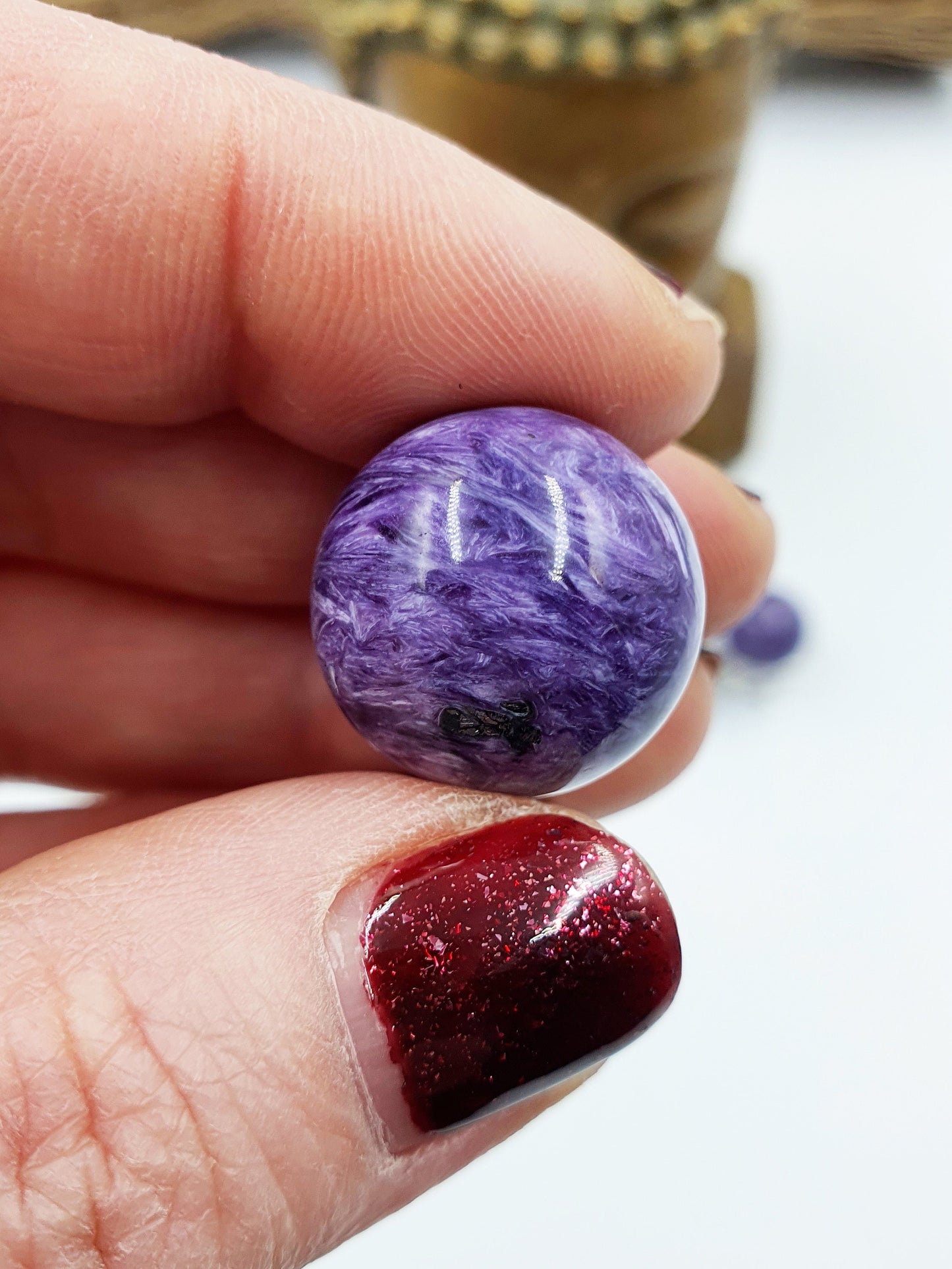 A Grade flashy Charoite Crystal Mini Sphere - approx 18mm