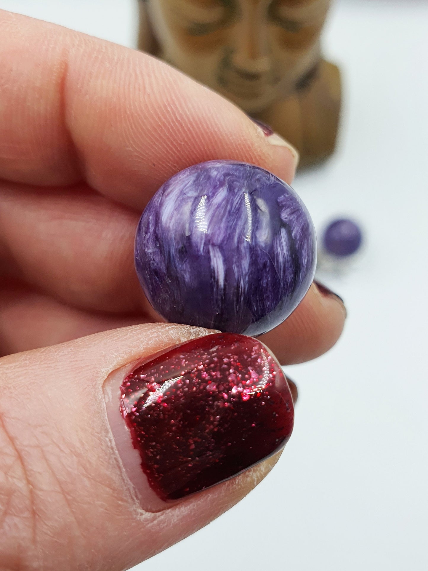 A Grade flashy Charoite Crystal Mini Sphere - approx 18mm