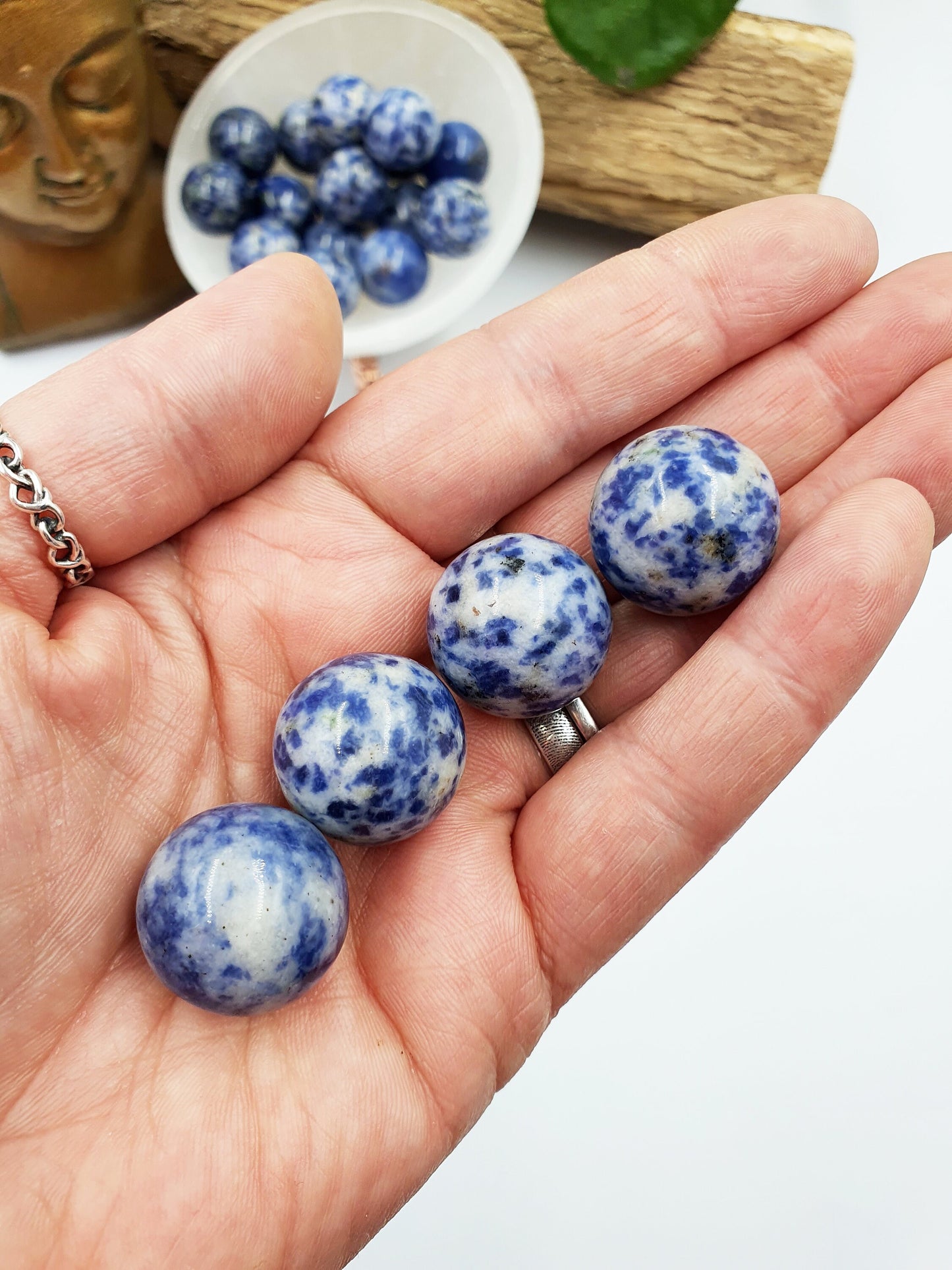 Blue Dot Jasper Crystal Mini Sphere - approx 20mm