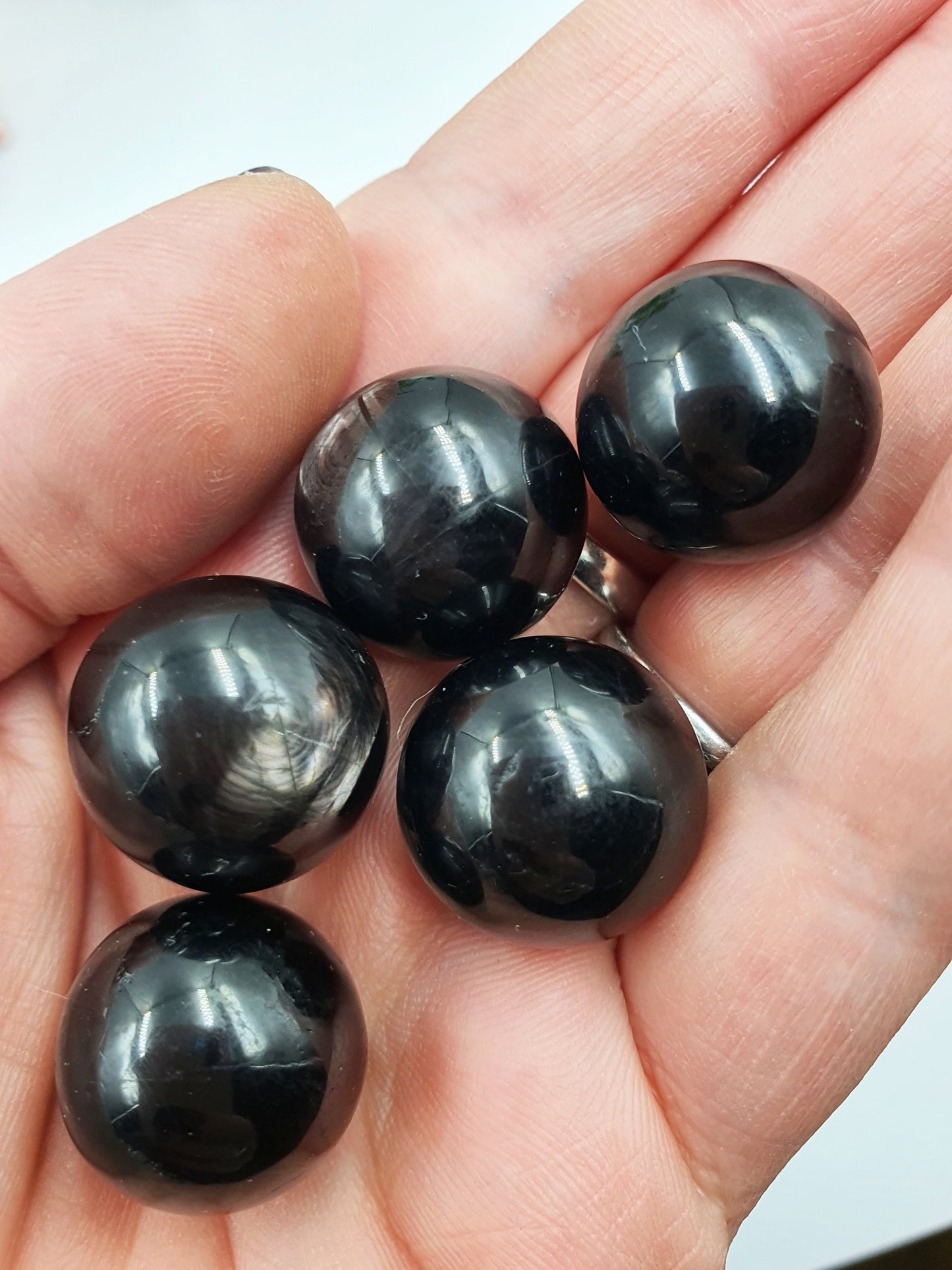 A Grade Rare Flashy Hypersthene Mini Crystal Sphere - approx 19mm