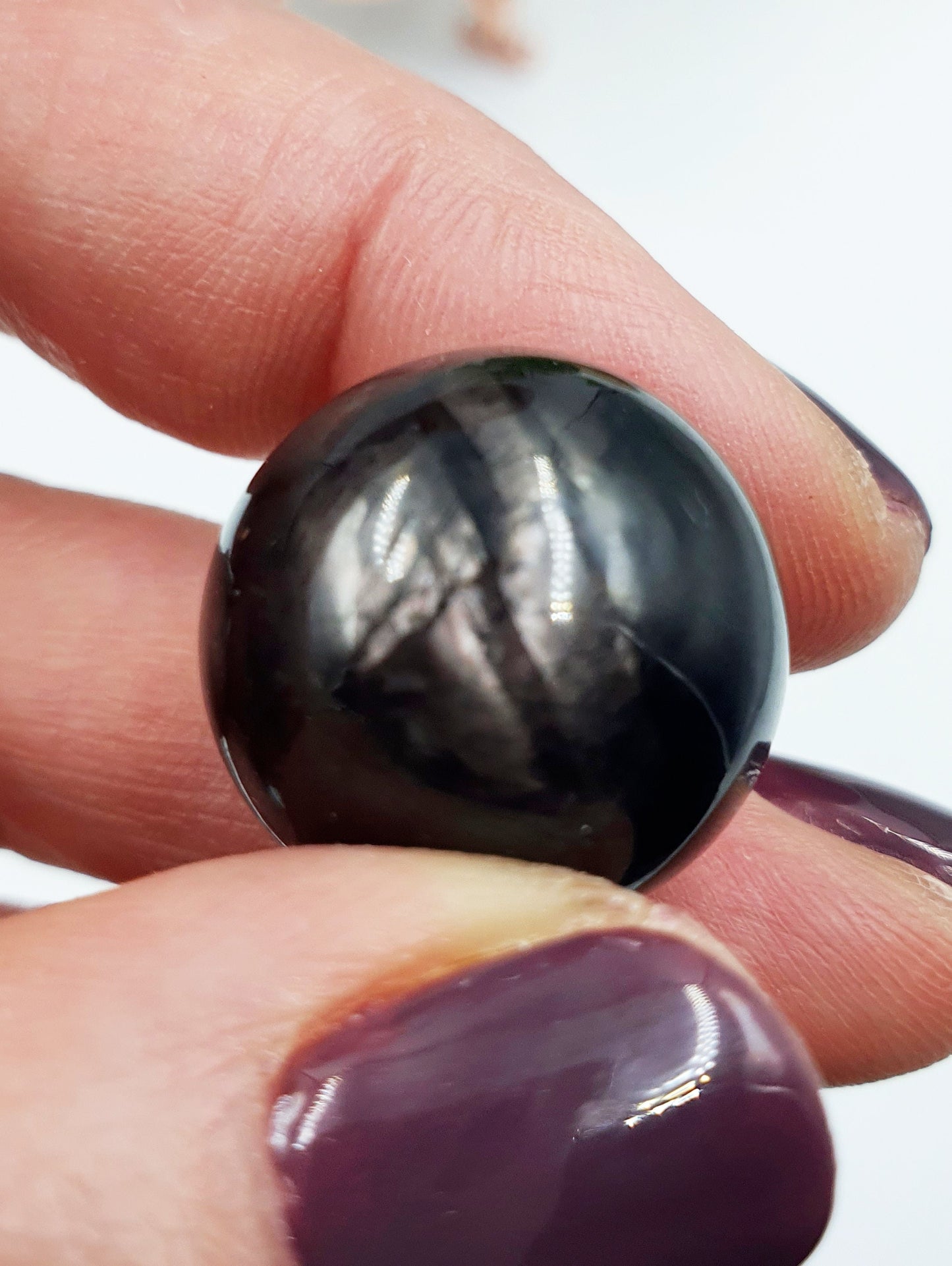 A Grade Rare Flashy Hypersthene Mini Crystal Sphere - approx 19mm