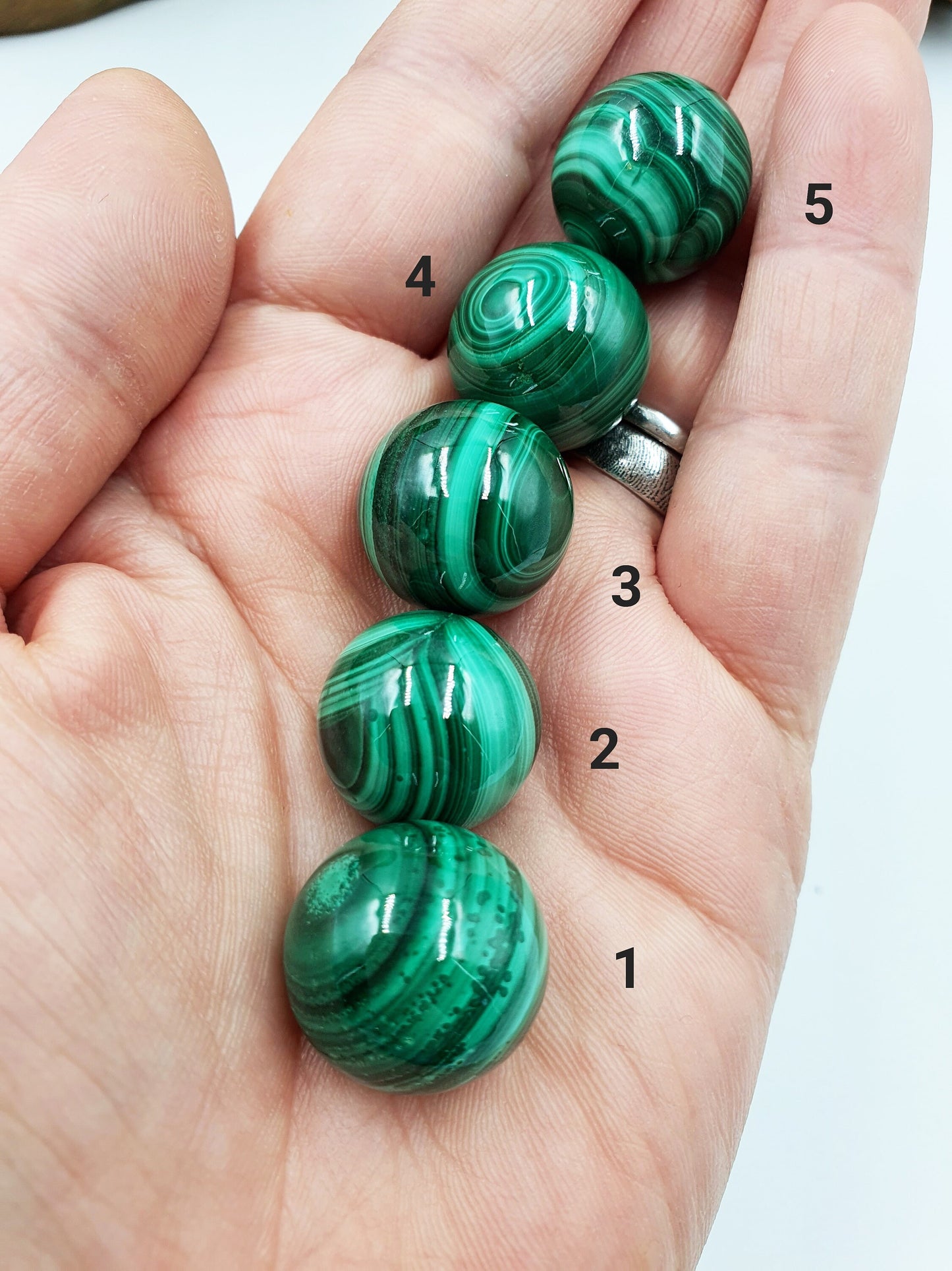 Natural Malachite Mini Crystal Sphere (A Grade) - you choose your favourite