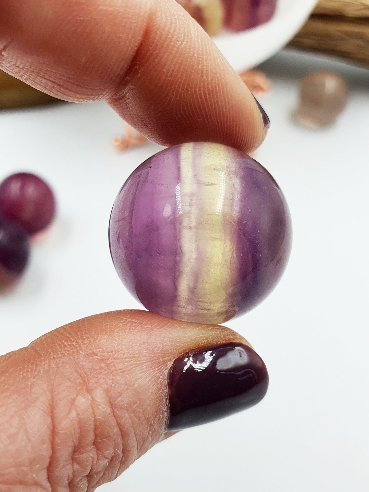High Quality Fluorite Crystal Mini Sphere - approx 25mm