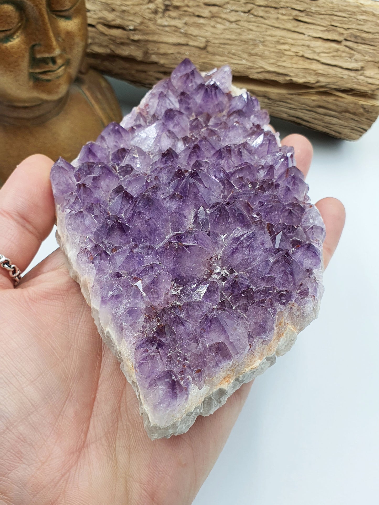 Light Amethyst Teeth Slab Crystal Cluster