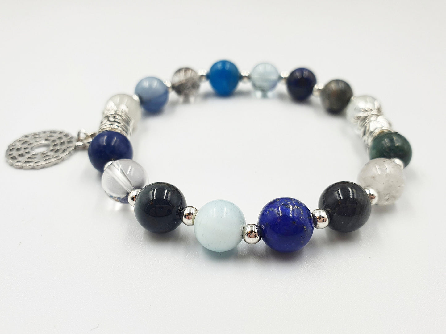 Spiritual Development Support Crystal Healing Bracelet with Chakra Charm (with 16 different crystals)