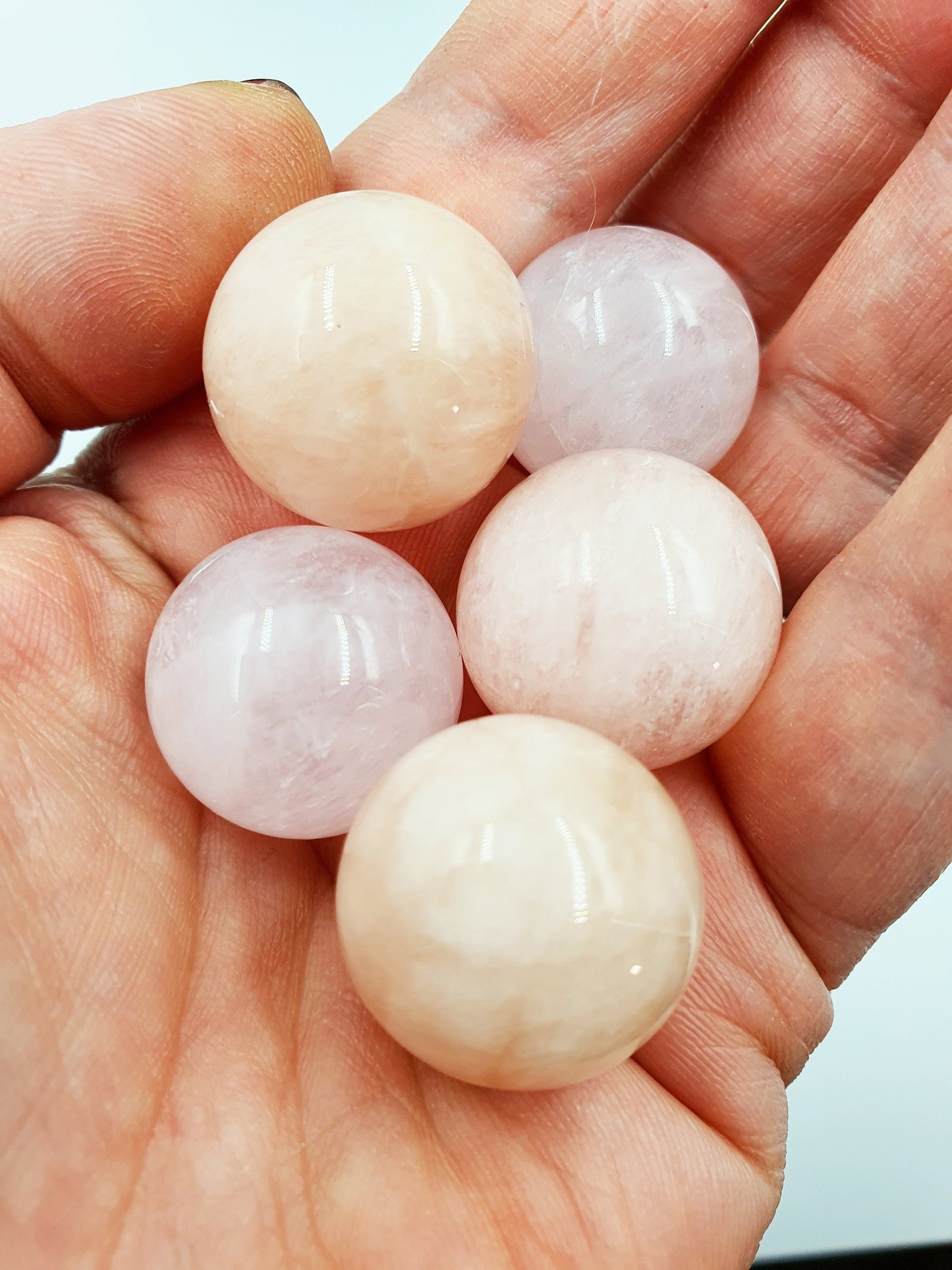 Morganite Mini Crystal Sphere - approx 21mm