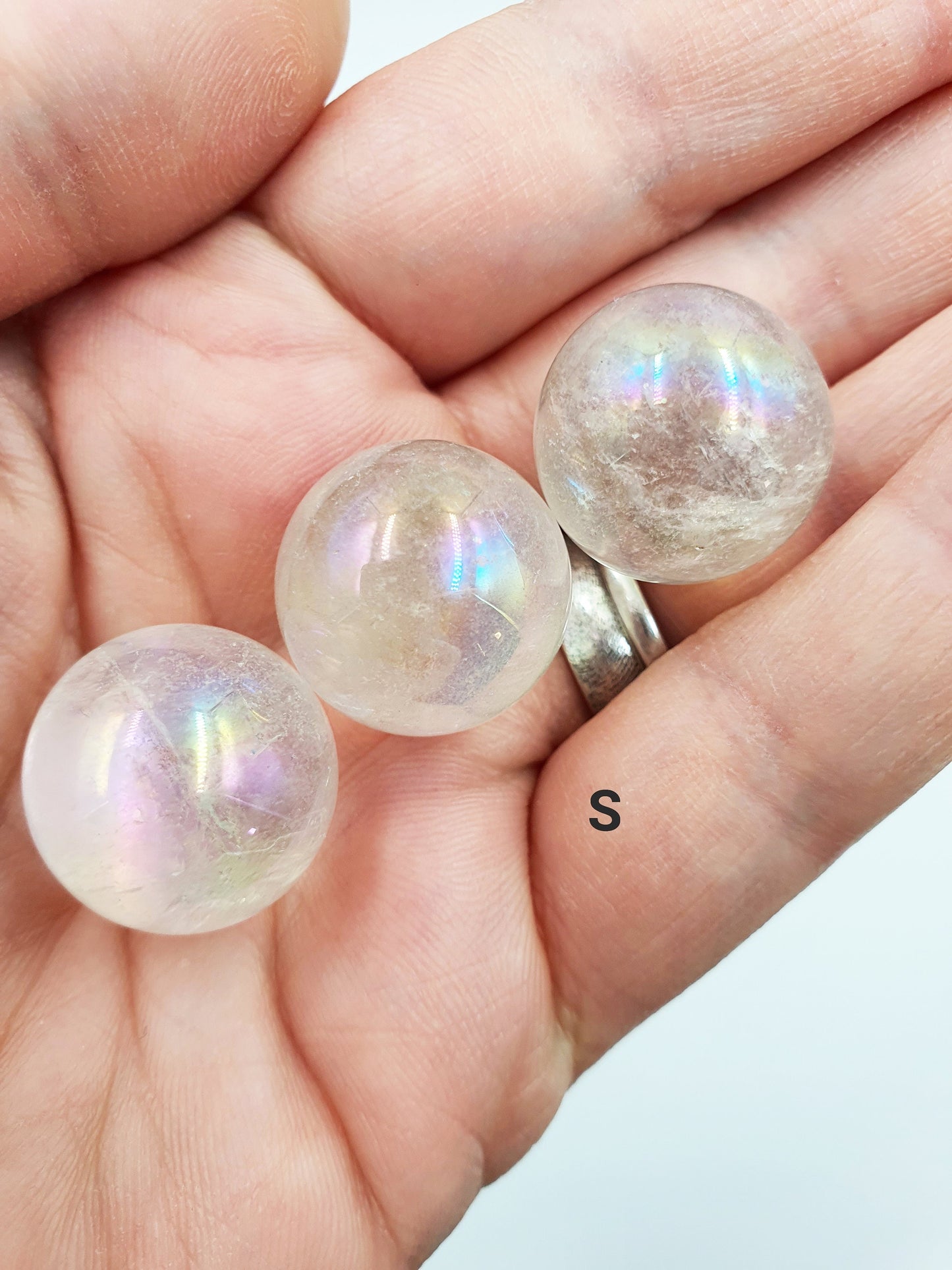 Aura Clear Quartz Crystal Mini Sphere - Various Sizes Available
