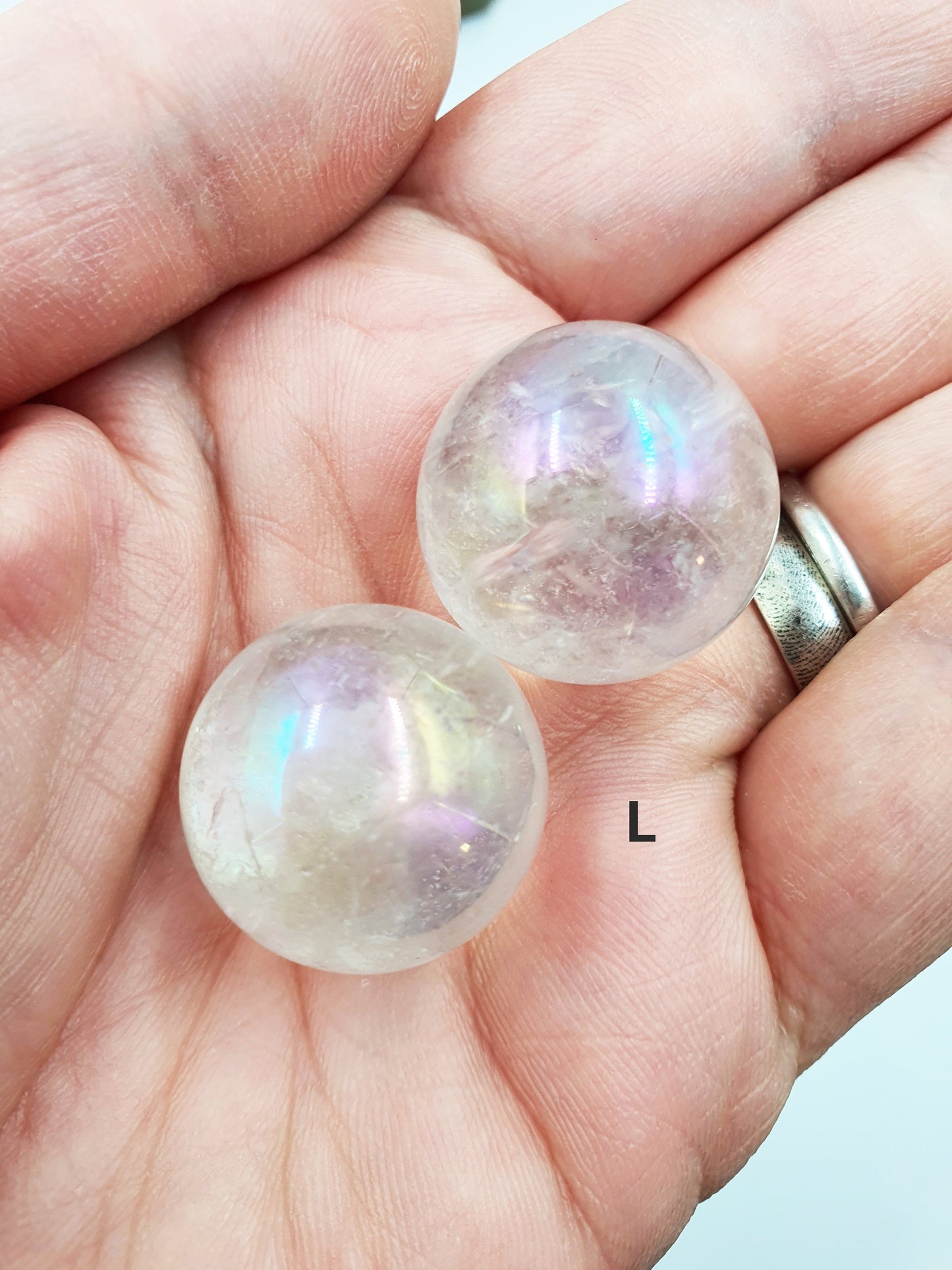 Aura Clear Quartz Crystal Mini Sphere - Various Sizes Available
