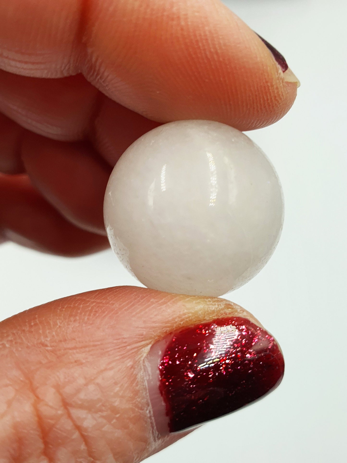 White Jade Mini Crystal Sphere - approx 20mm