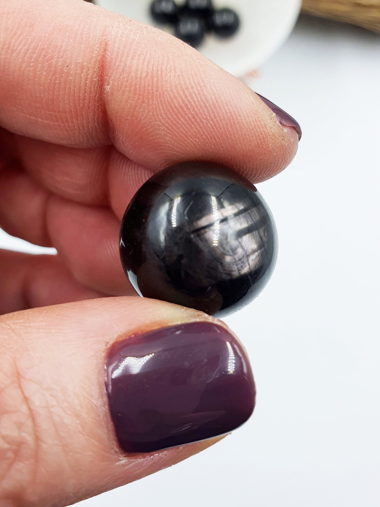 A Grade Rare Flashy Hypersthene Mini Crystal Sphere - approx 19mm