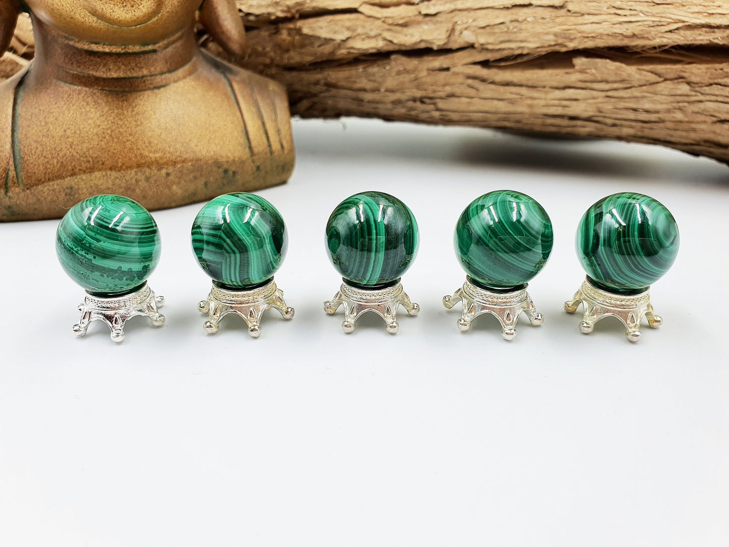 Natural Malachite Mini Crystal Sphere (A Grade) - you choose your favourite