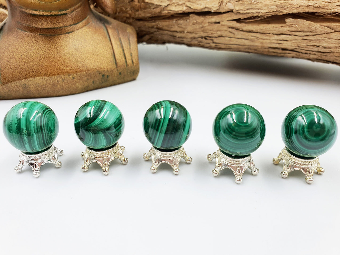 Natural Malachite Mini Crystal Sphere (A Grade) - you choose your favourite
