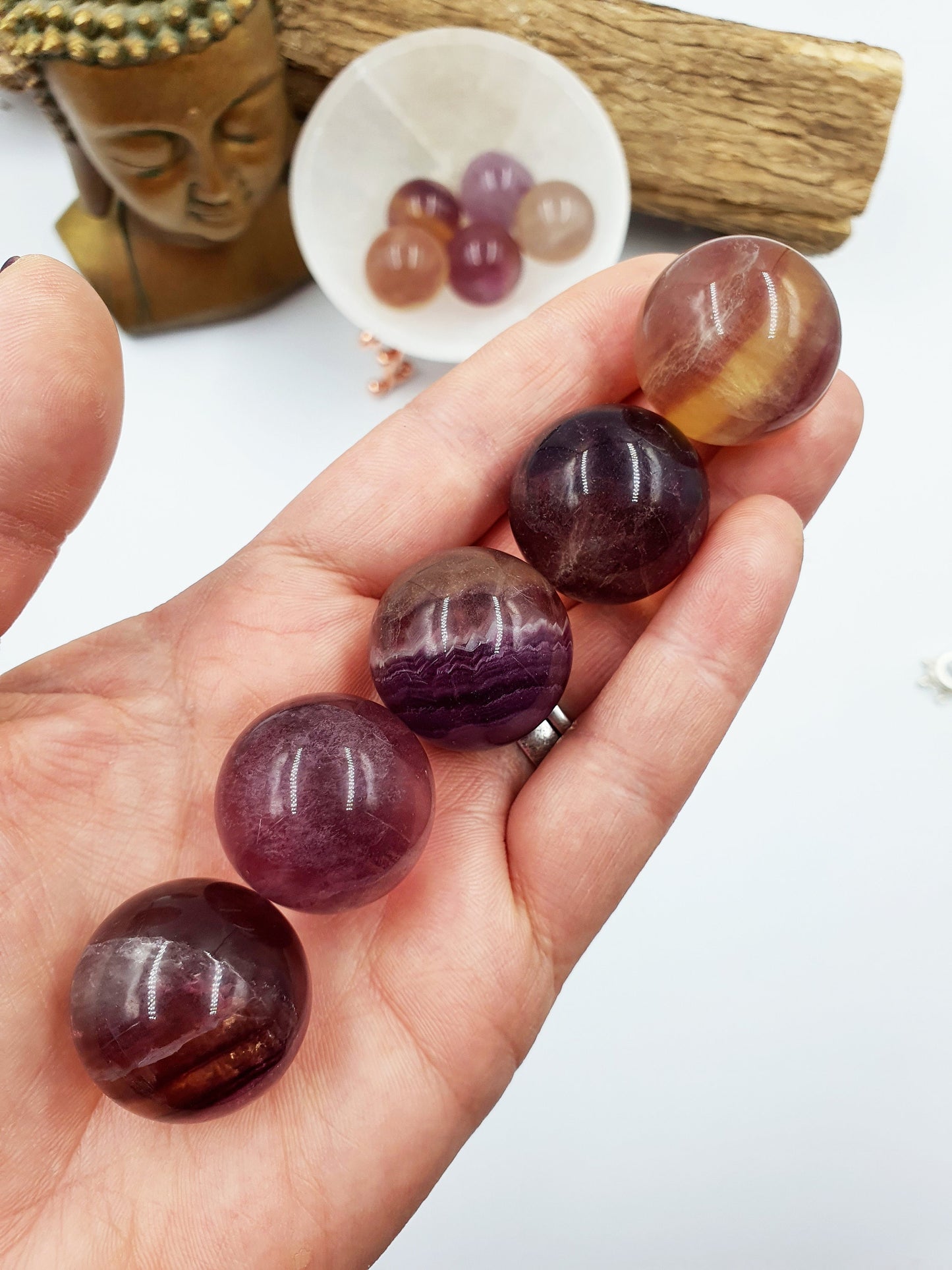 High Quality Fluorite Crystal Mini Sphere - approx 25mm