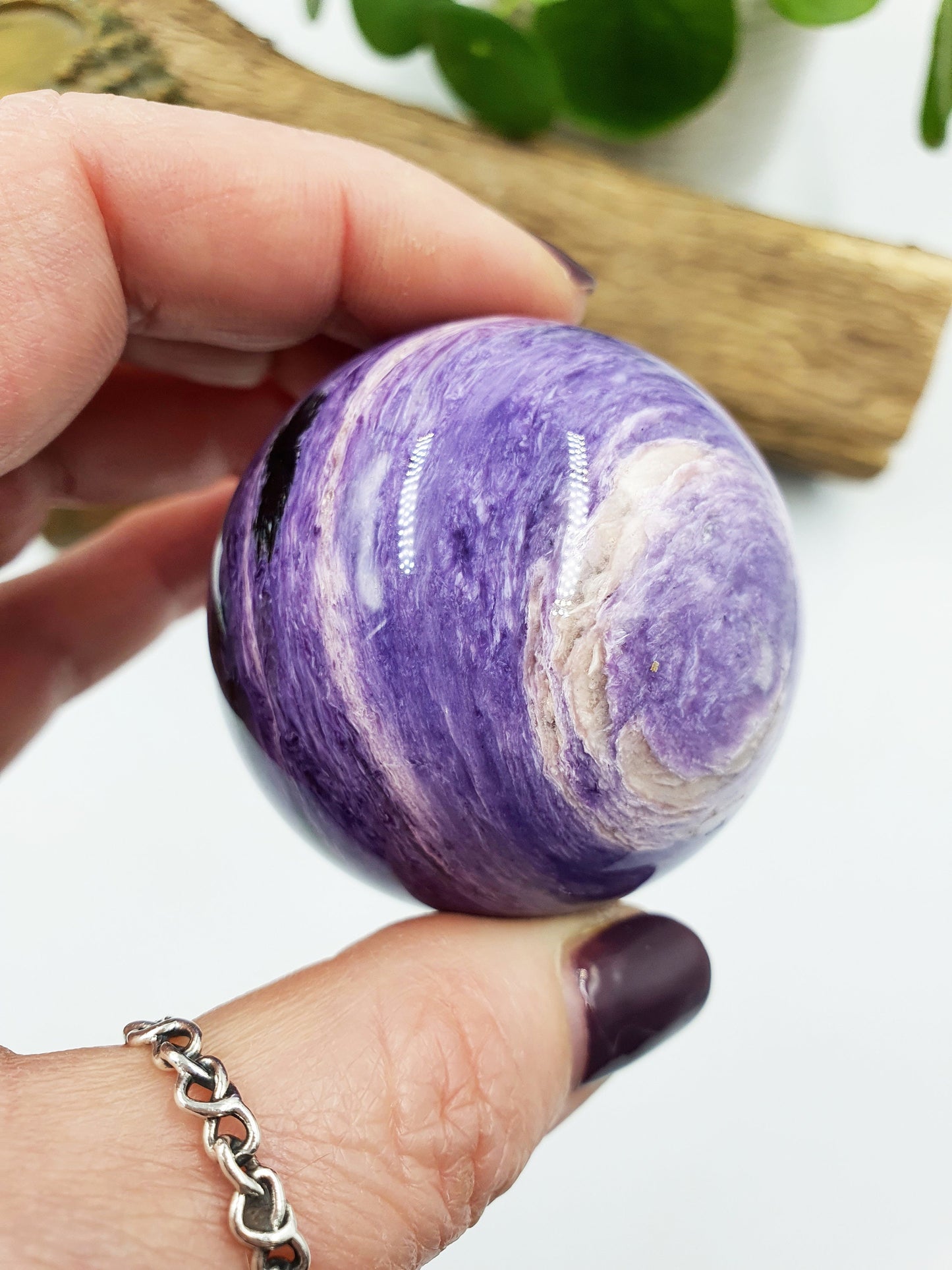 A Grade flashy Charoite Crystal Sphere - 50mm