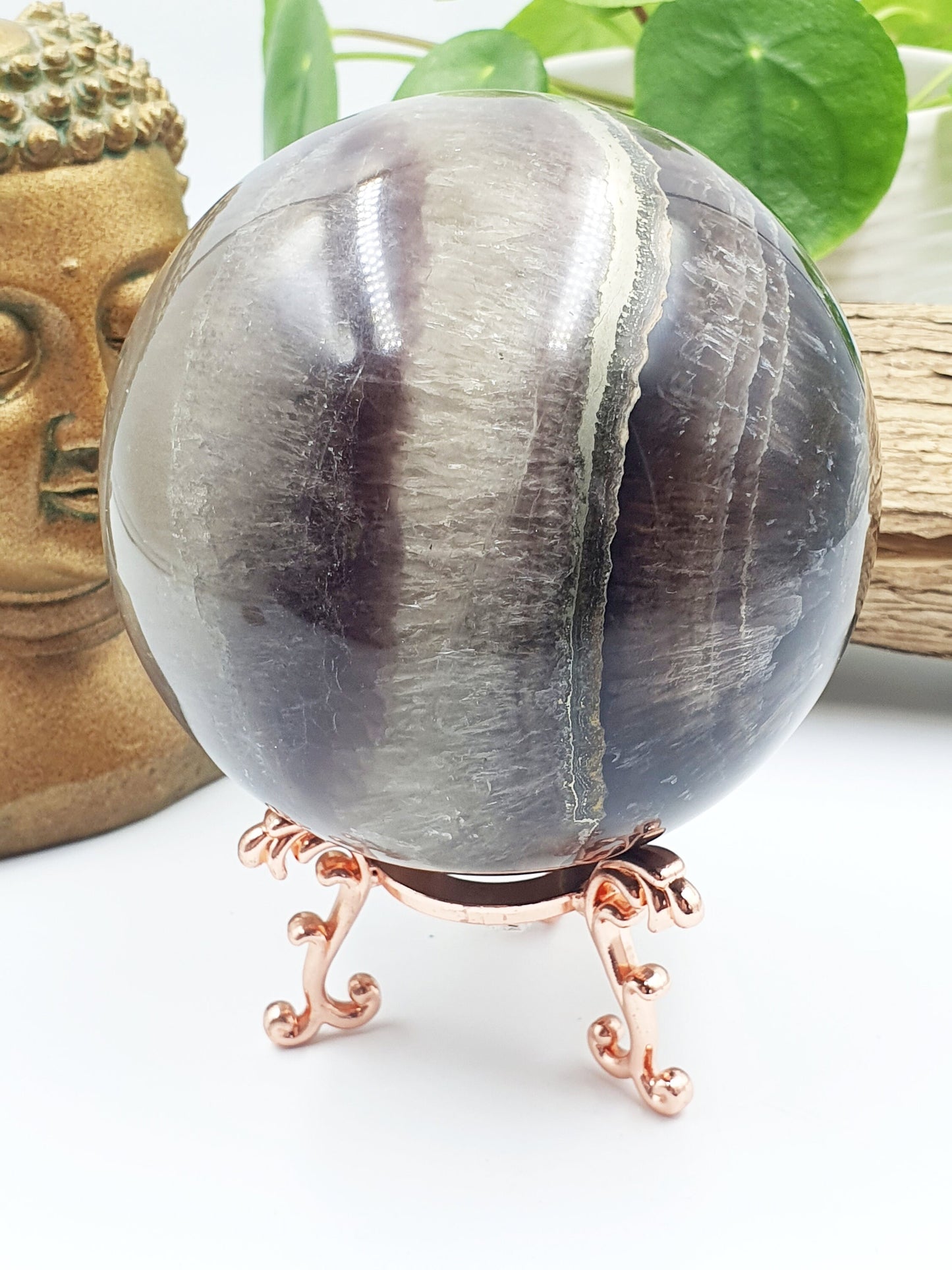 Fluorite & Pyrite Crystal Sphere - 102mm