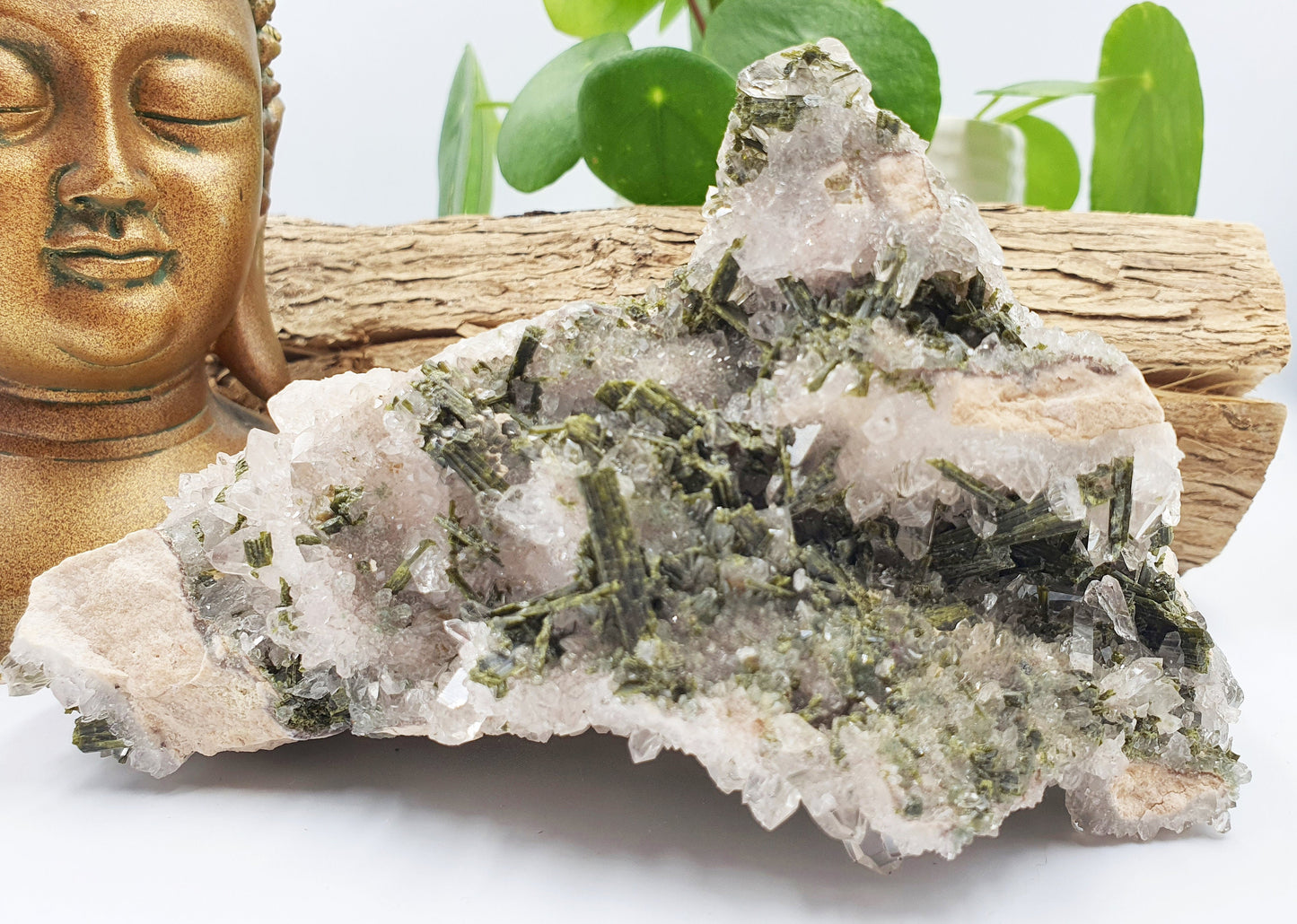 Large Sparkly Epidote & Quartz Raw Crystal Specimen - 731g