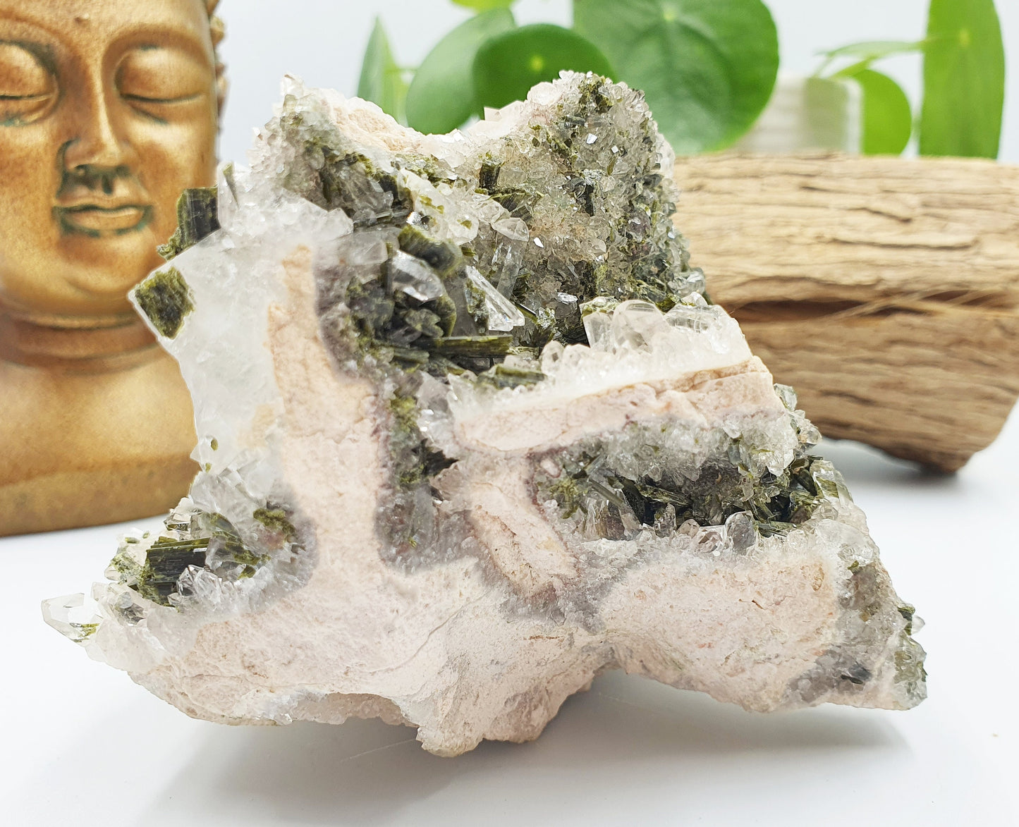 Large Sparkly Epidote & Quartz Raw Crystal Specimen - 731g