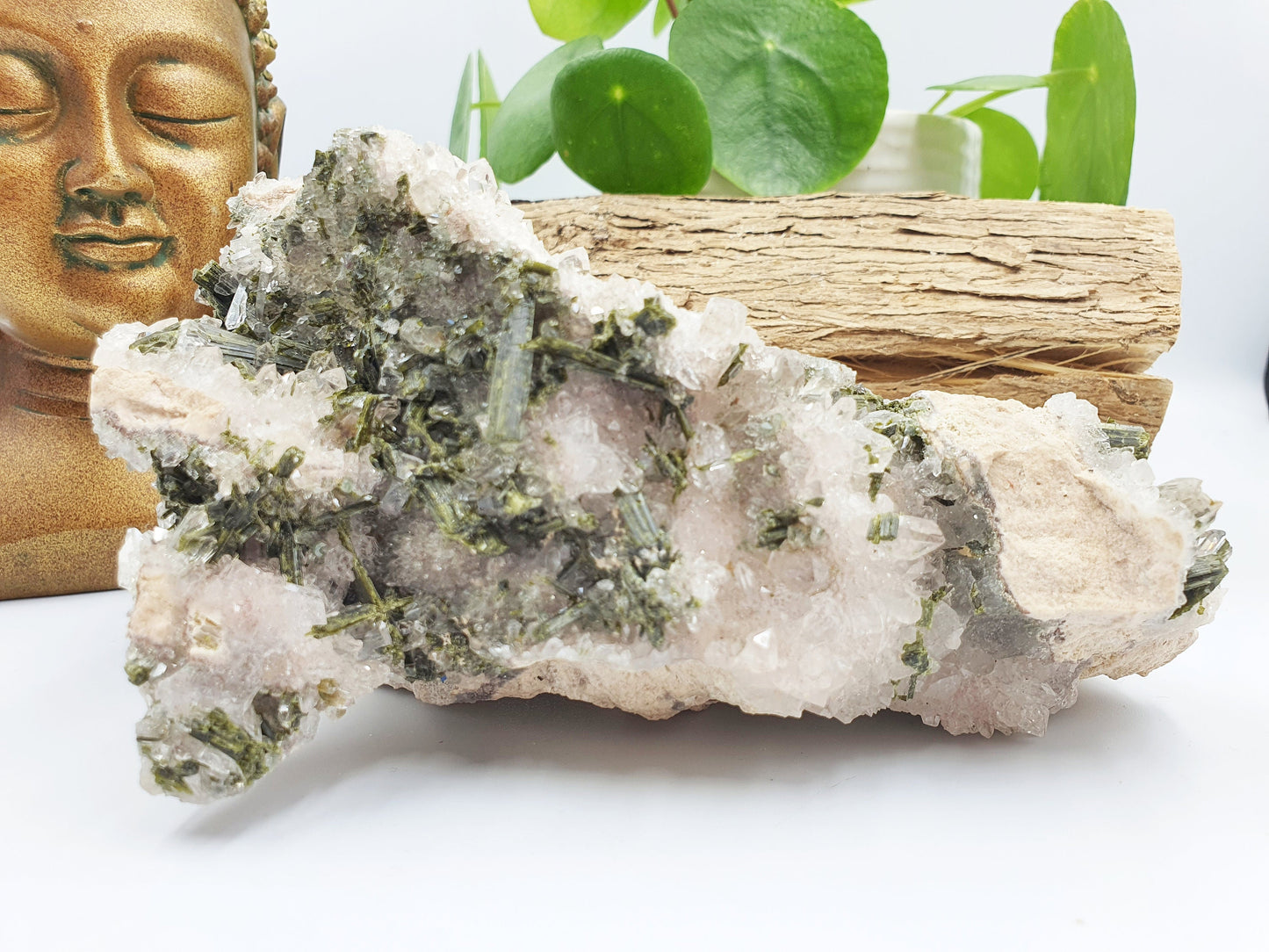 Large Sparkly Epidote & Quartz Raw Crystal Specimen - 731g