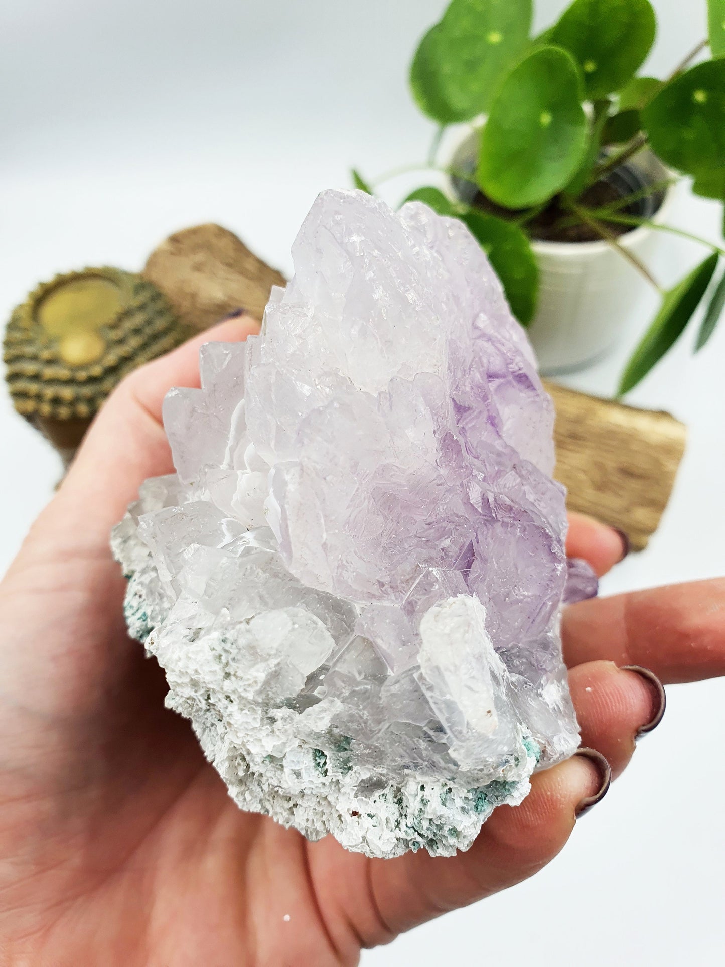 Phantom Quartz Natural Crystal Cluster