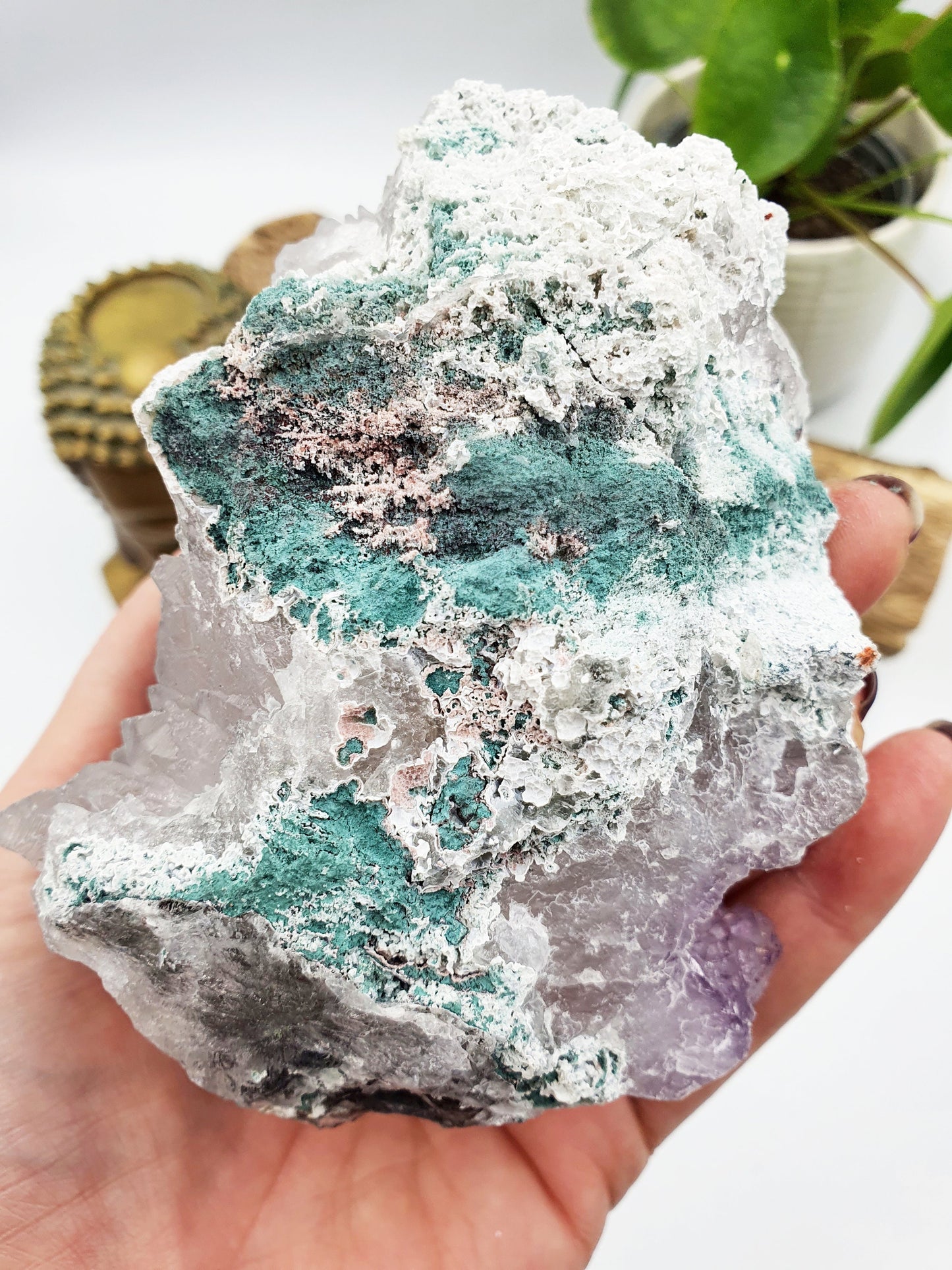 Phantom Quartz Natural Crystal Cluster
