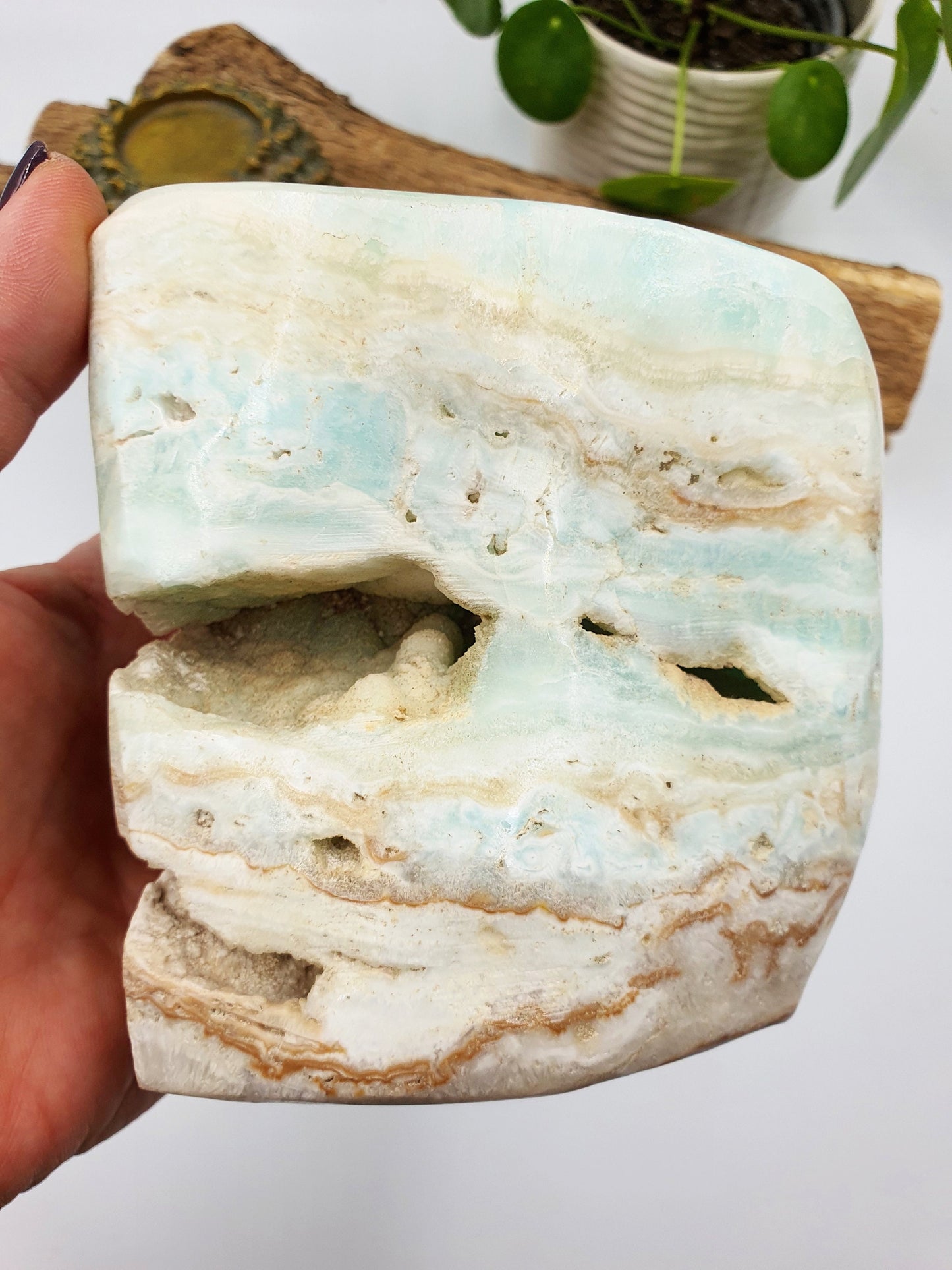 Caribbean Calcite Crystal Natural Freeform Specimen - 1109g