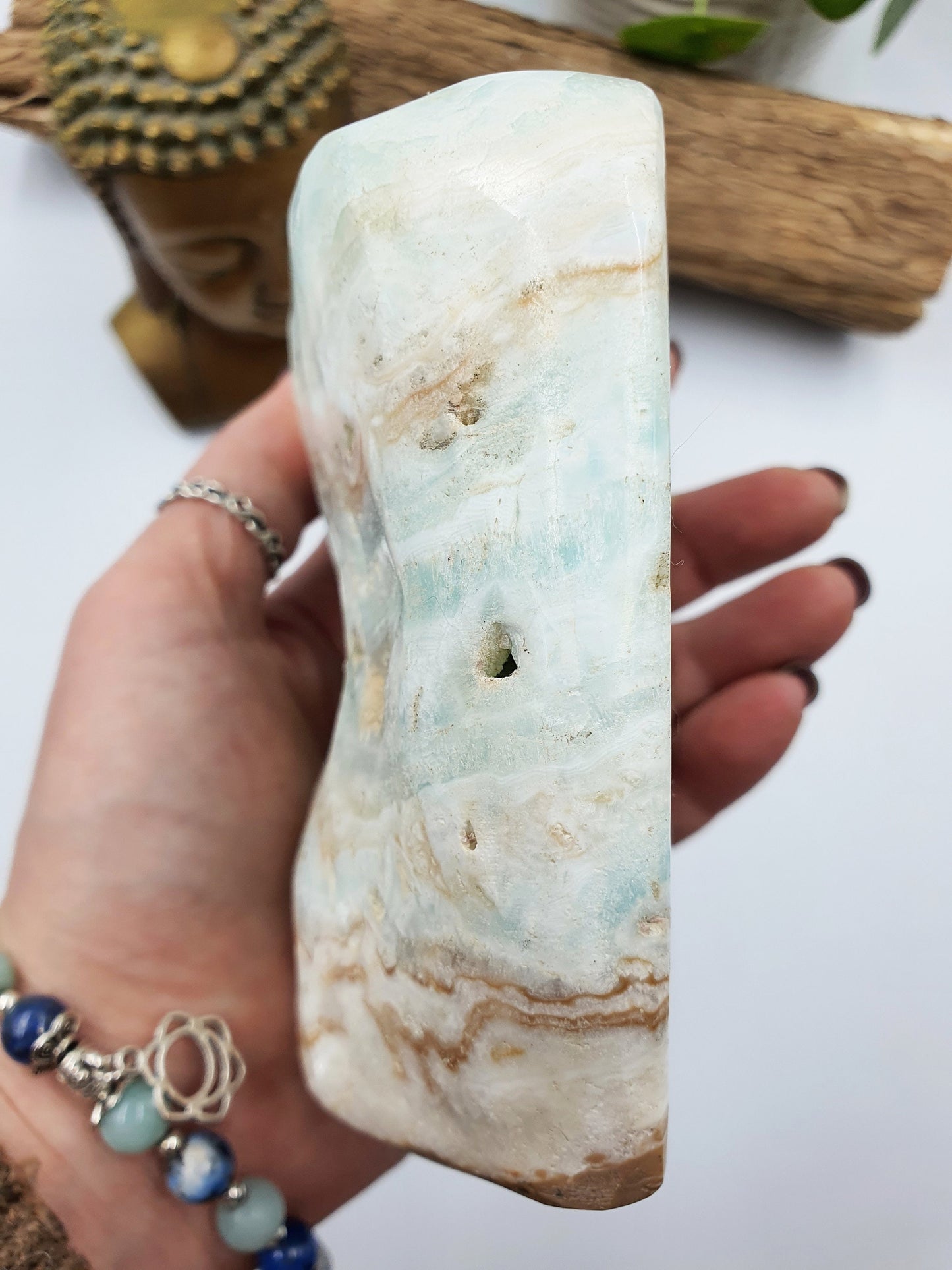 Caribbean Calcite Crystal Natural Freeform Specimen - 1109g