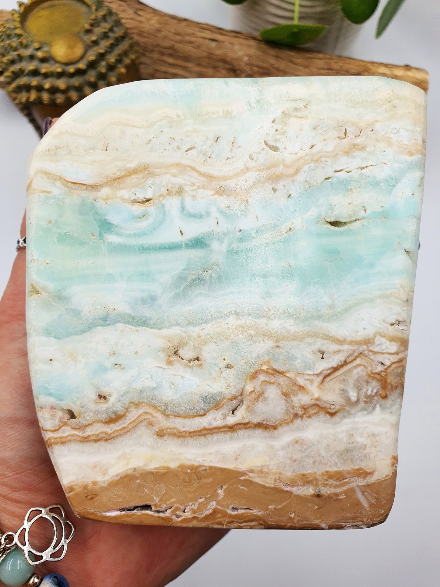 Caribbean Calcite Crystal Natural Freeform Specimen - 1109g
