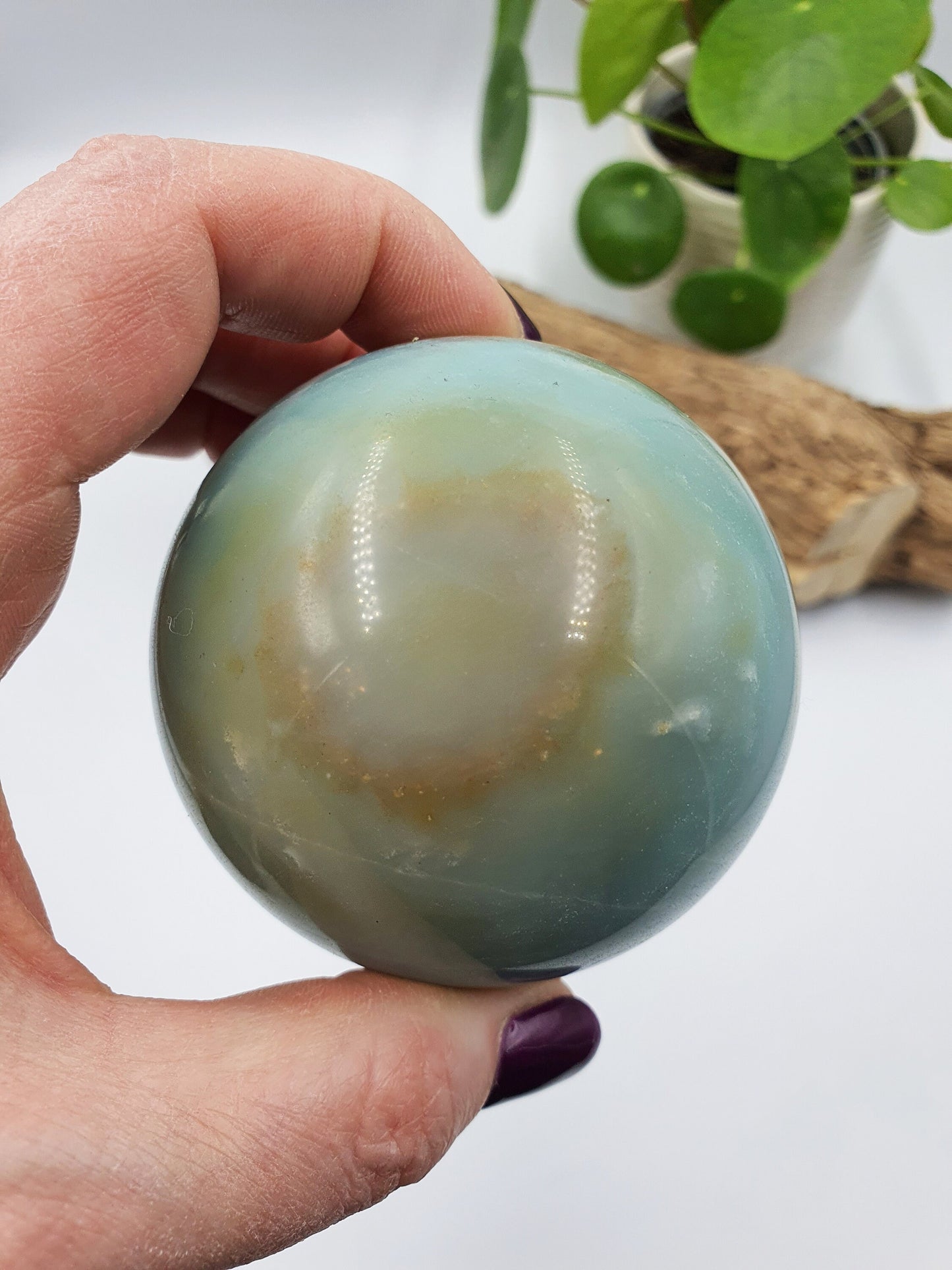 Caribbean Calcite Crystal Sphere - 67mm