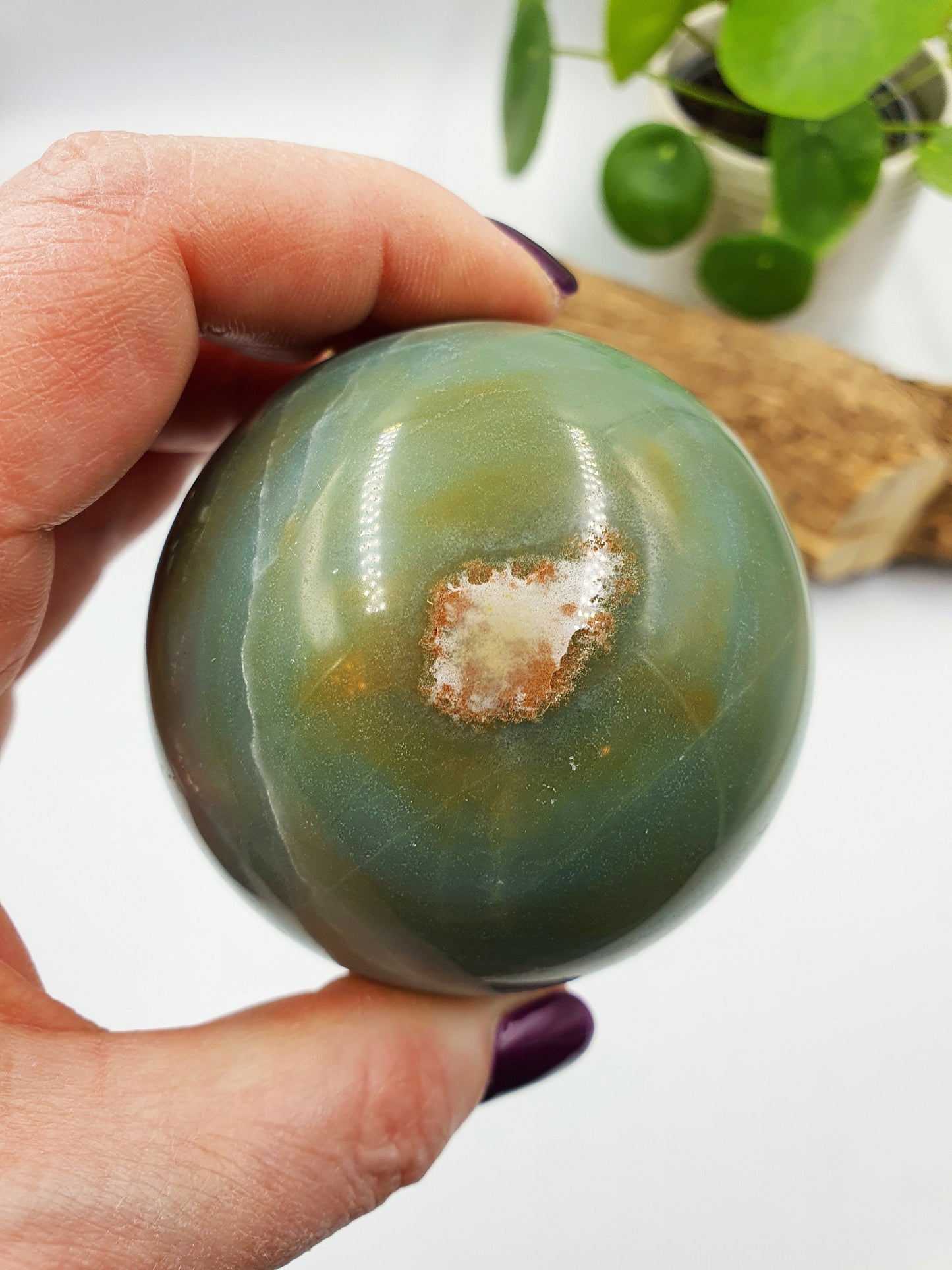 Caribbean Calcite Crystal Sphere - 67mm