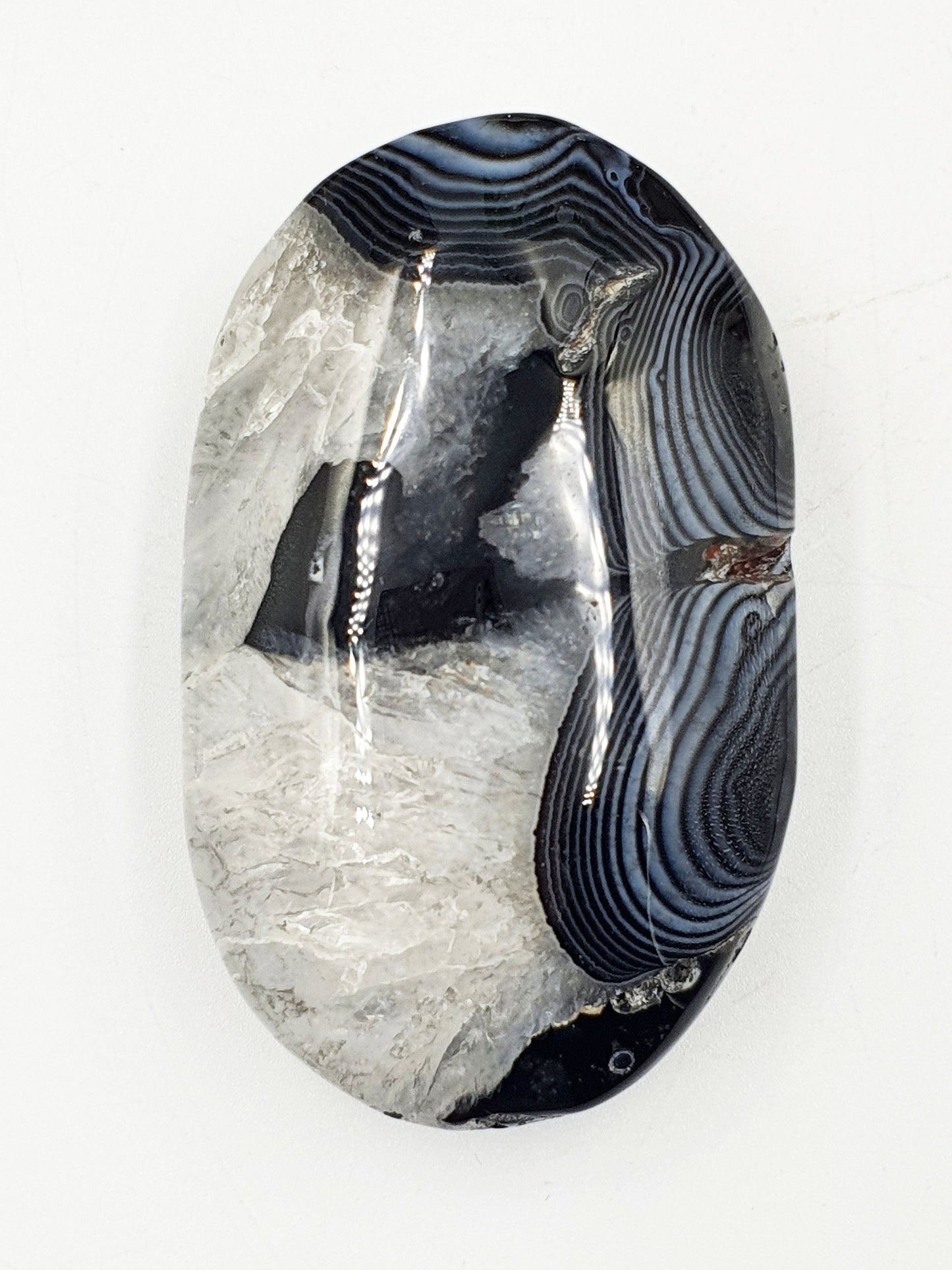 Black Banded Agate Drusy Palm