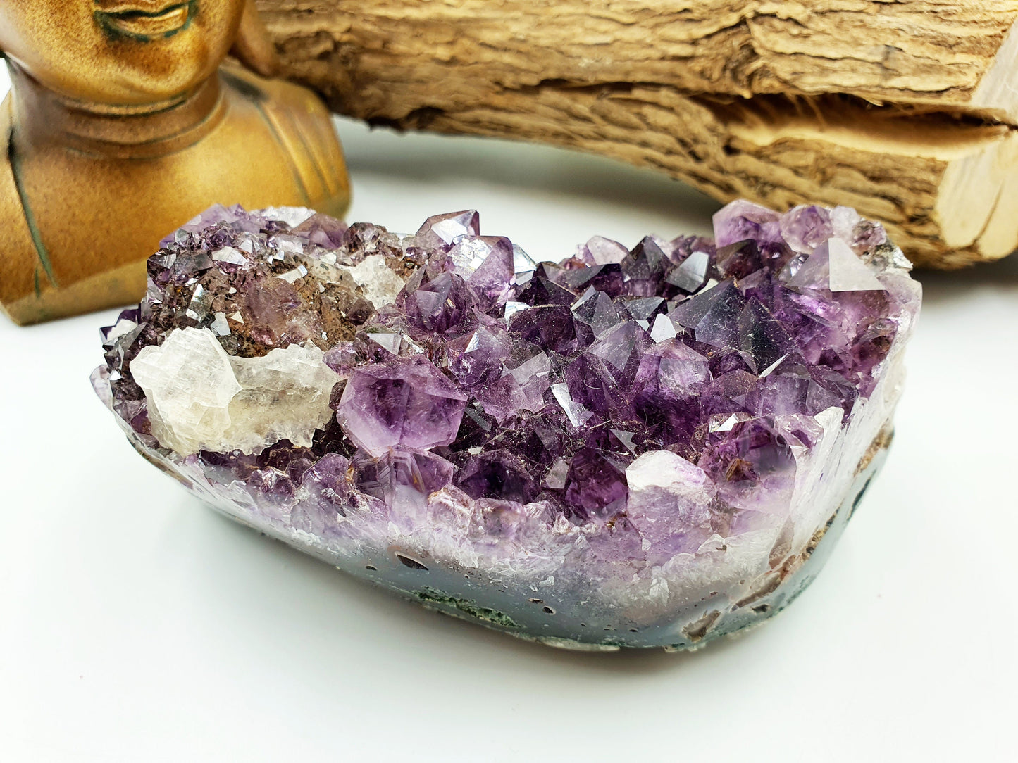 Amethyst Natural Crystal Cluster with rainbow flashes - 672g