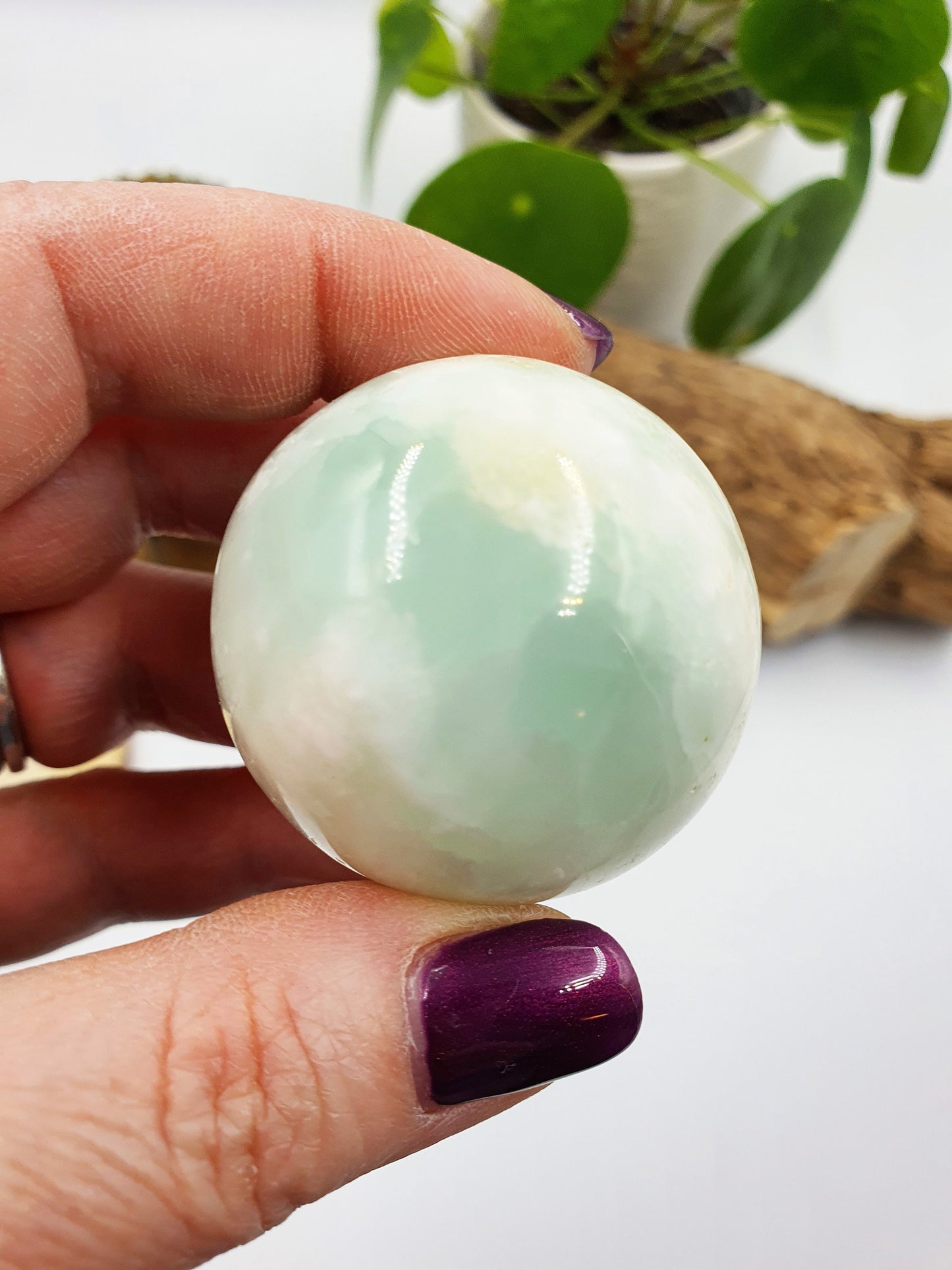Caribbean Calcite Crystal Sphere - 41mm