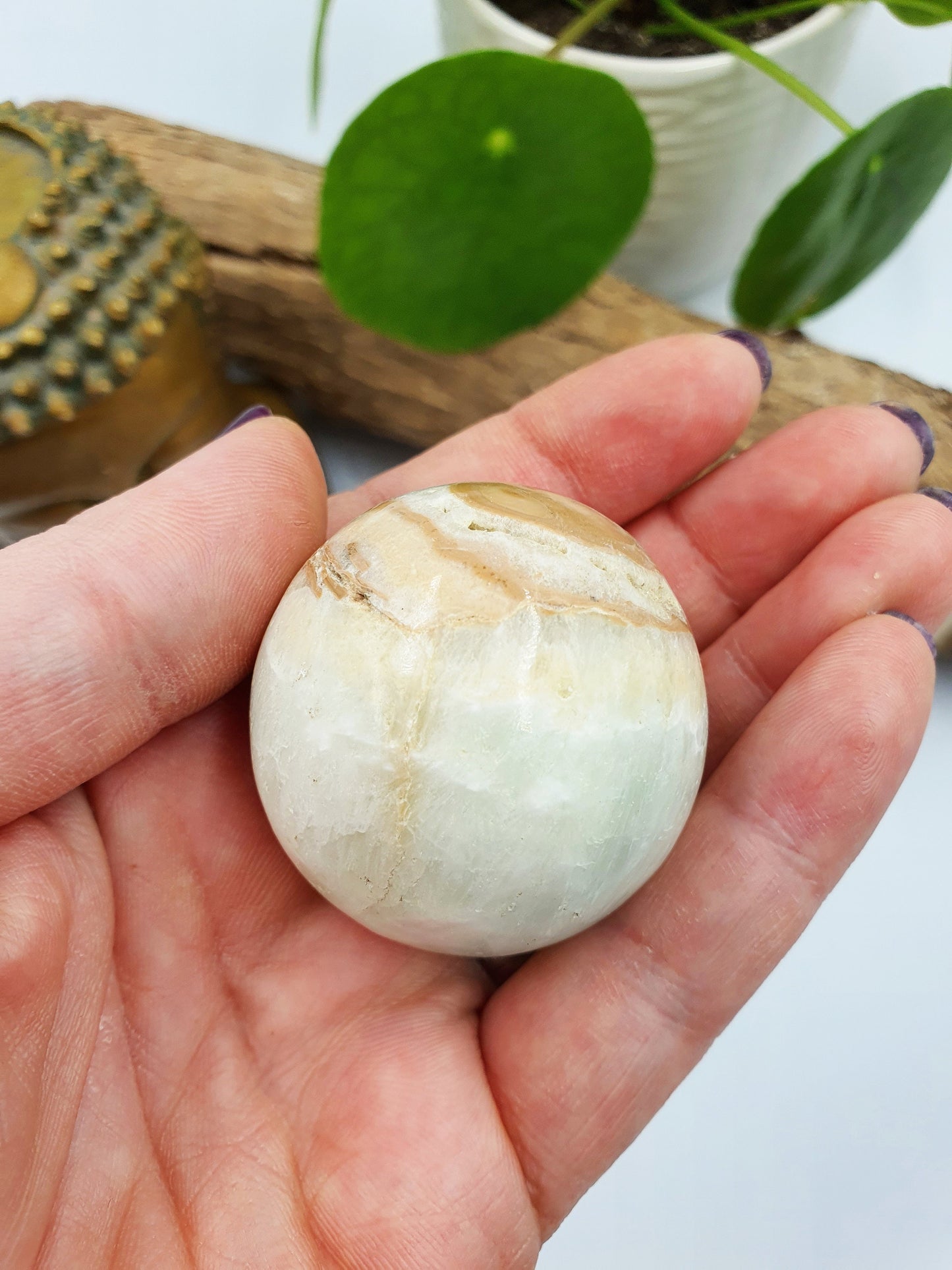 Caribbean Calcite Crystal Sphere - 41mm