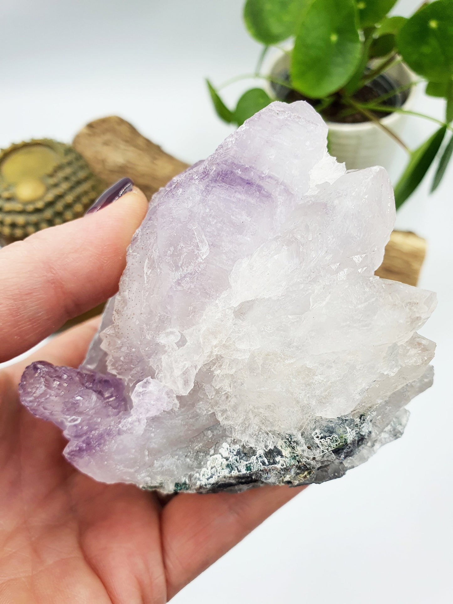 Phantom Quartz Natural Crystal Cluster