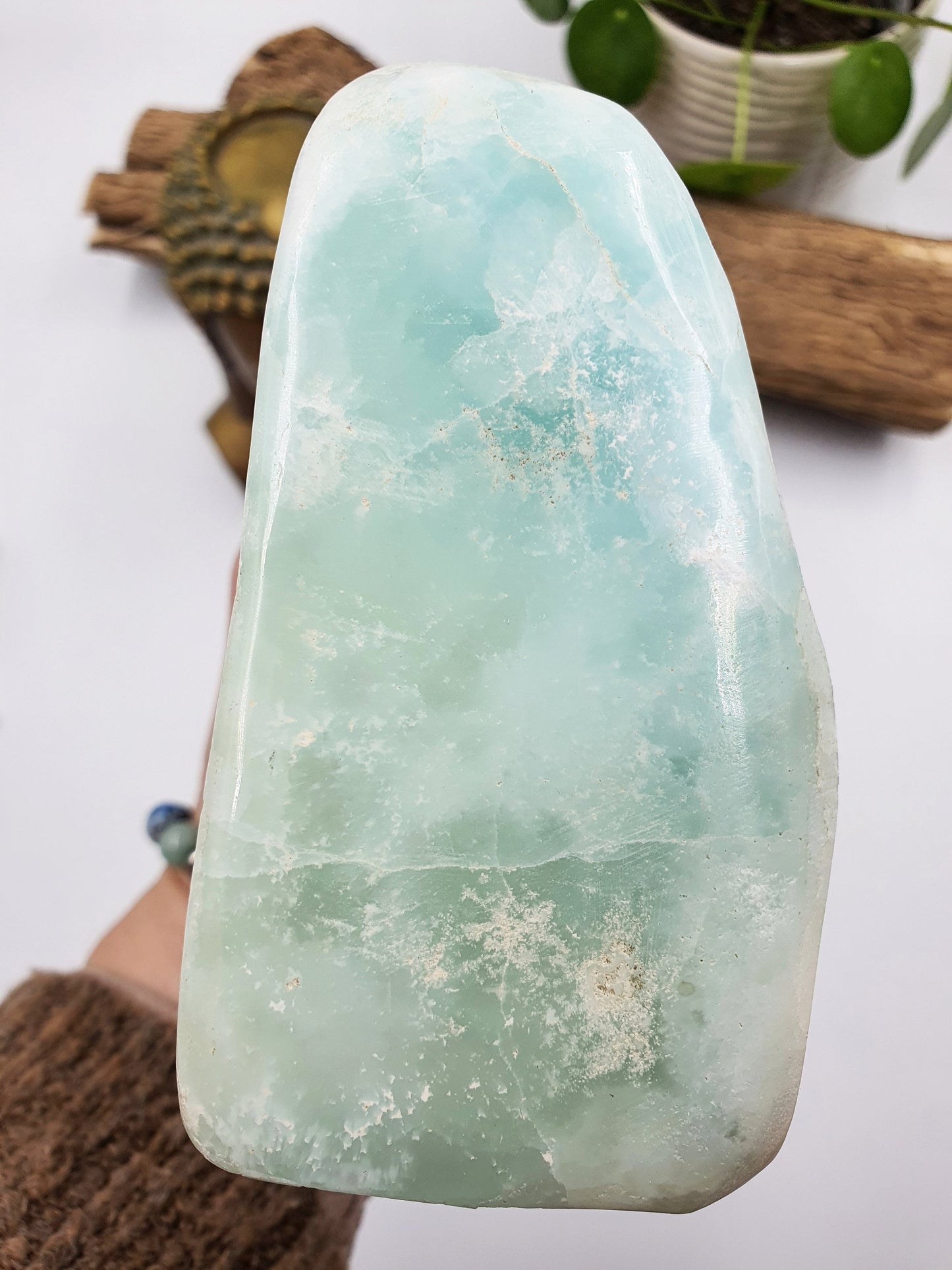 Caribbean Calcite Crystal Natural Freeform Specimen - 1109g