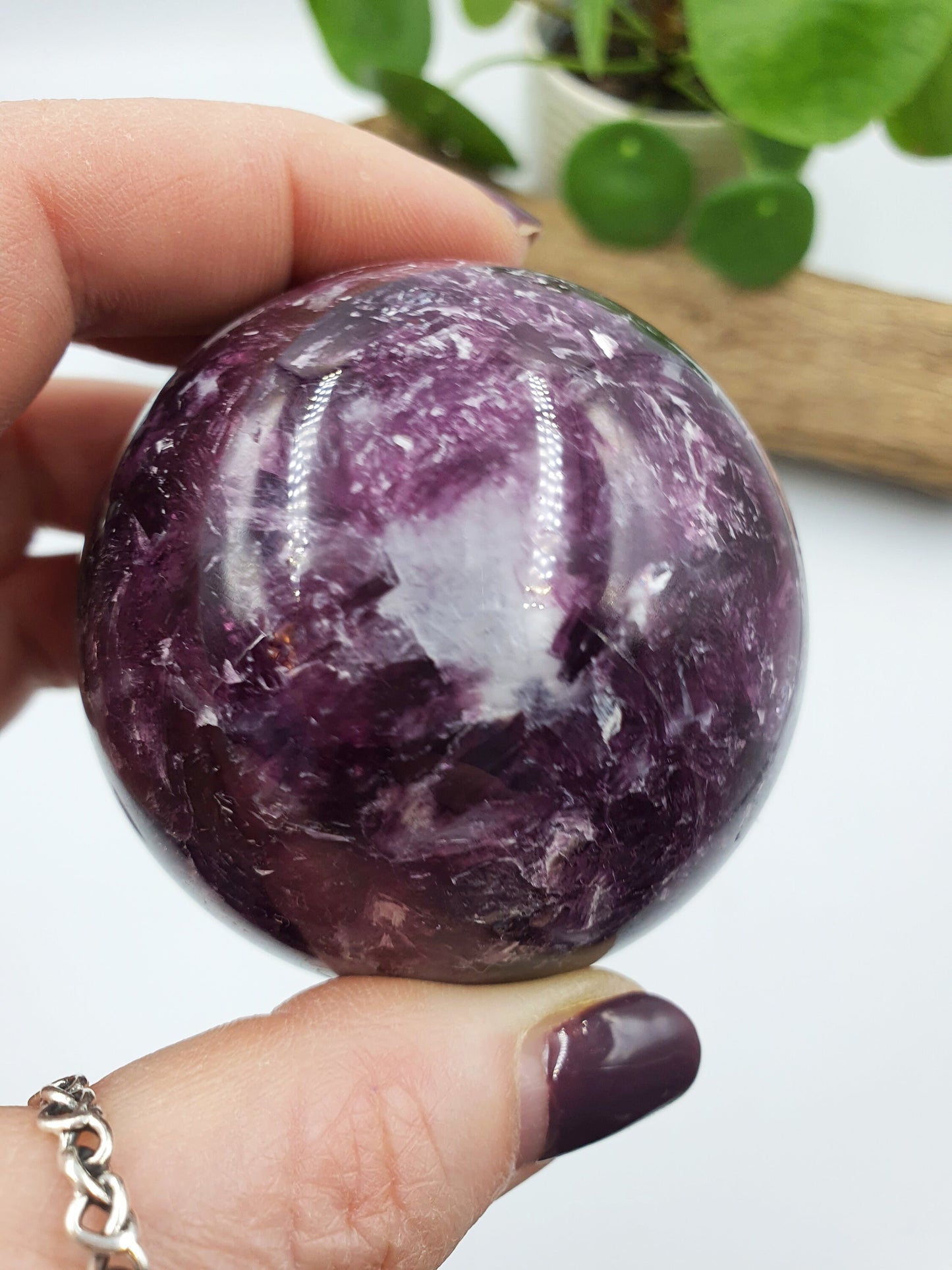 A Grade flashy Purple Mica Crystal Sphere - 60mm