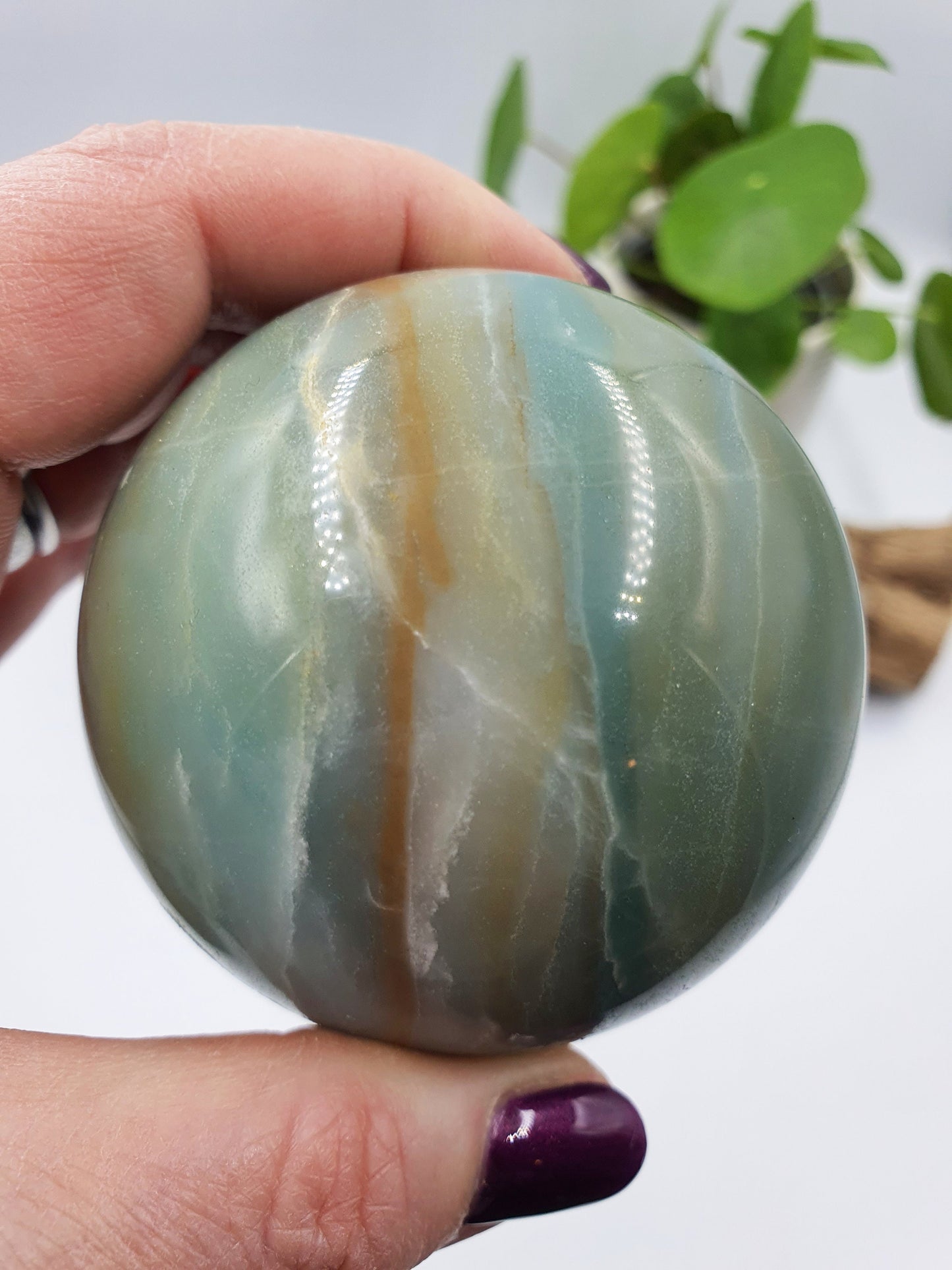 Caribbean Calcite Crystal Sphere - 67mm