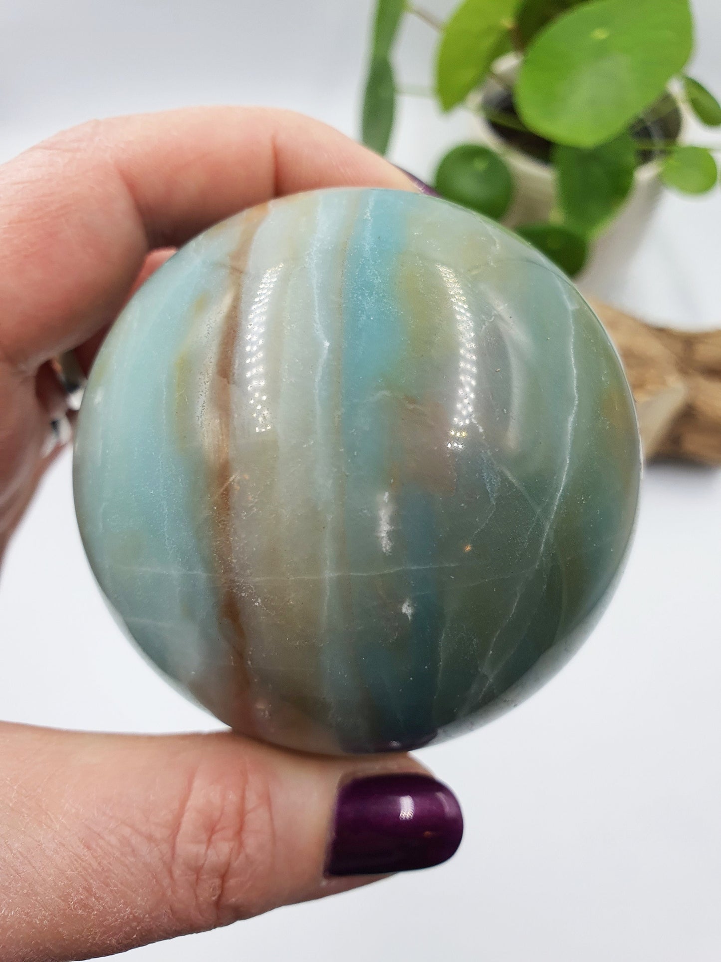 Caribbean Calcite Crystal Sphere - 67mm