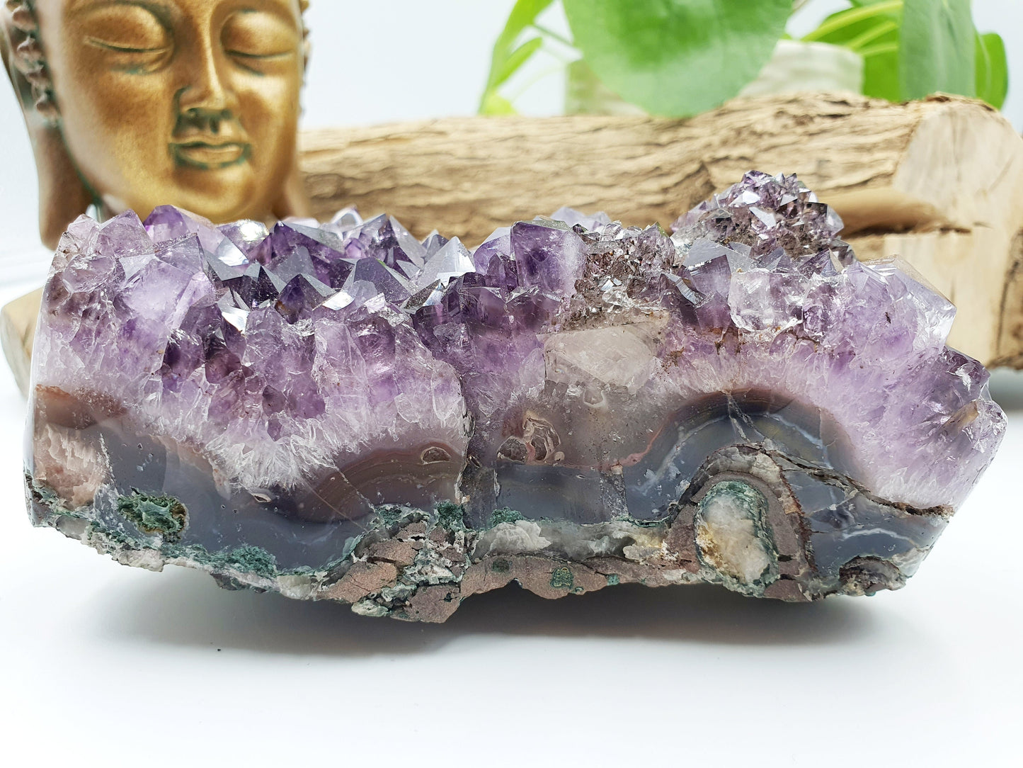 Amethyst Natural Crystal Cluster with rainbow flashes - 672g