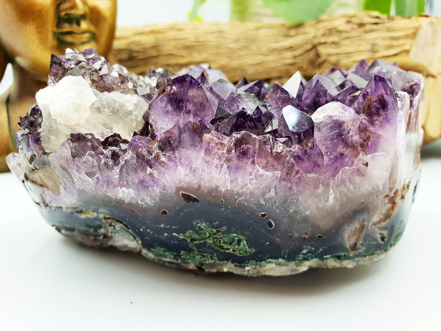 Amethyst Natural Crystal Cluster with rainbow flashes - 672g