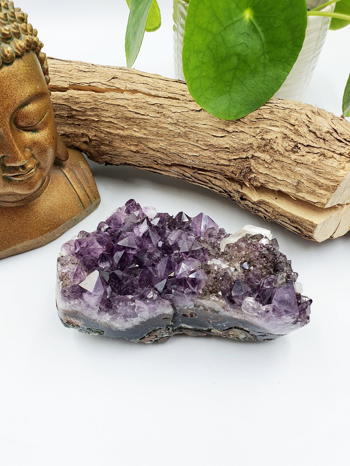 Amethyst Natural Crystal Cluster with rainbow flashes - 672g