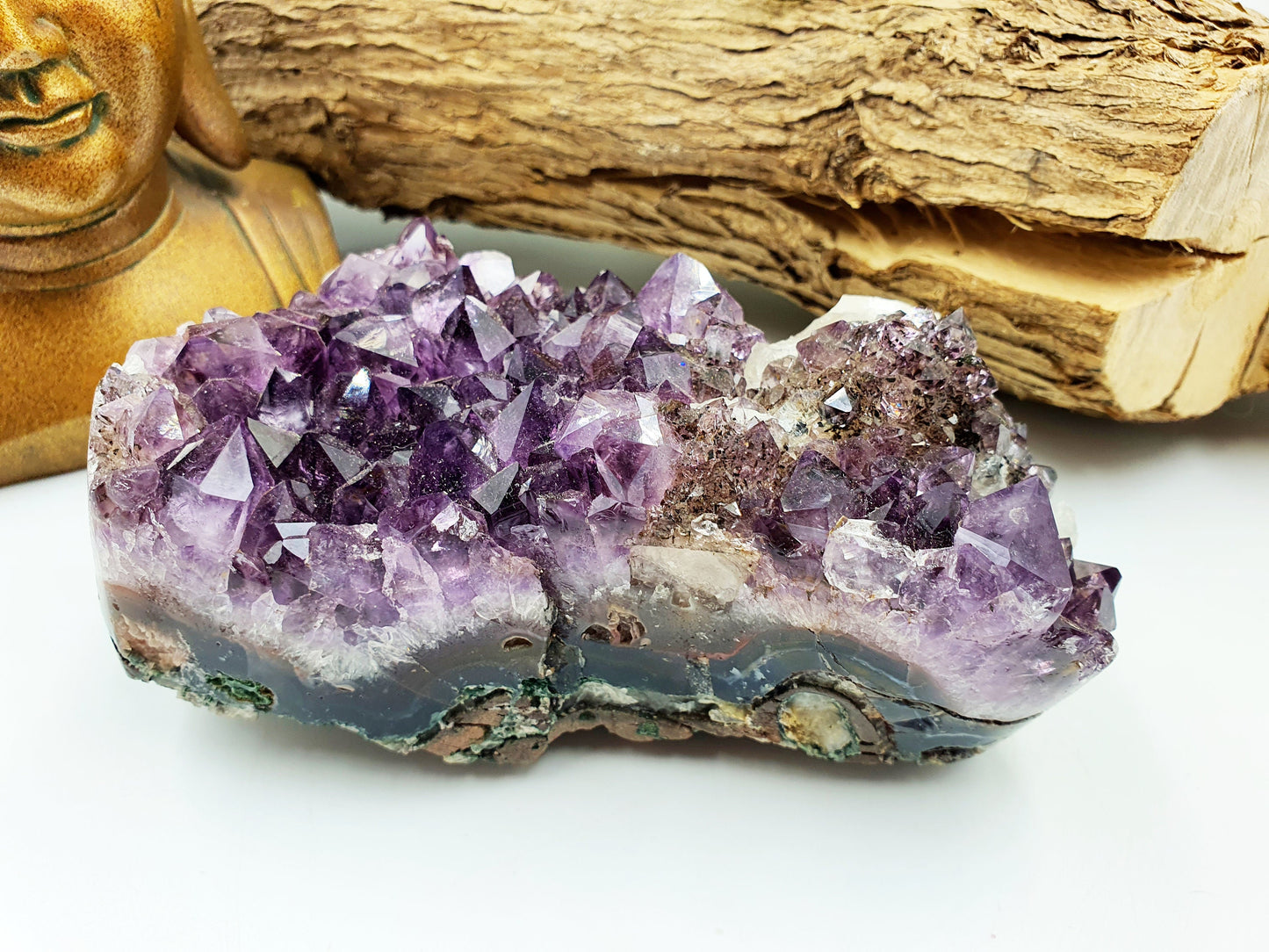 Amethyst Natural Crystal Cluster with rainbow flashes - 672g