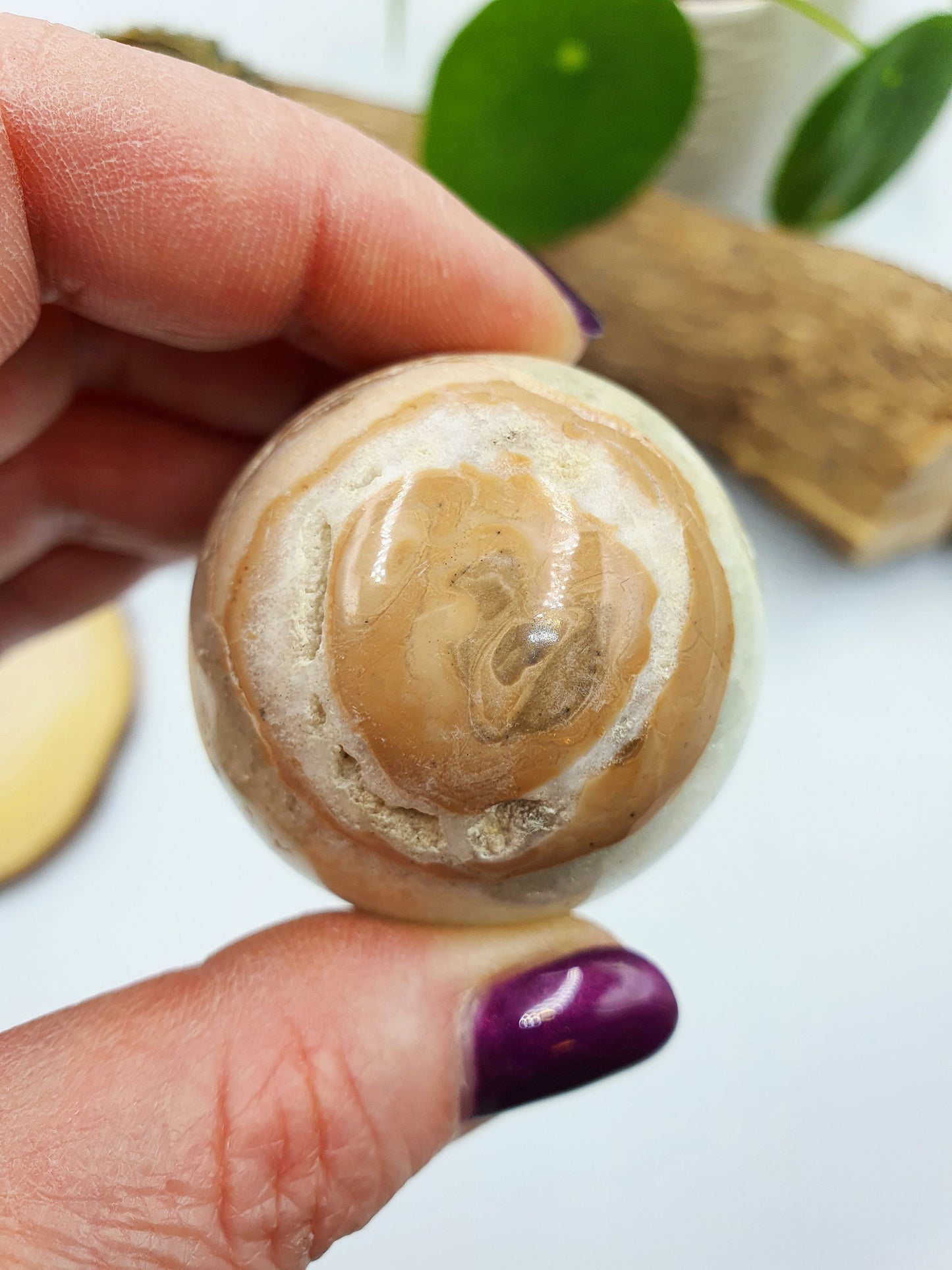 Caribbean Calcite Crystal Sphere - 41mm