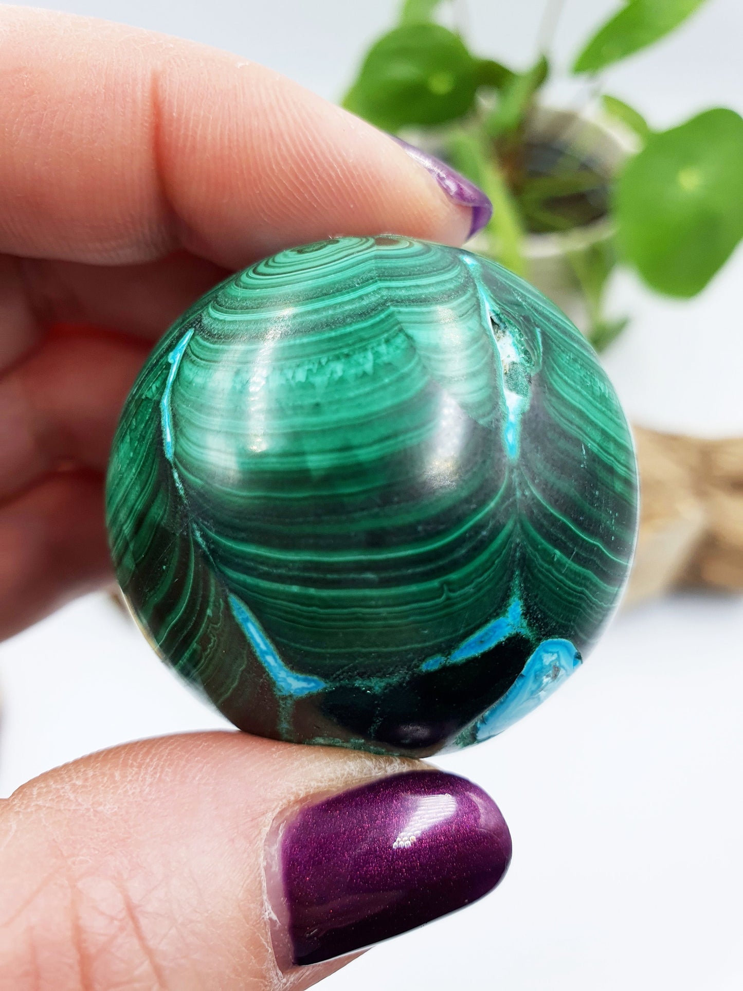 Chrysocolla and Malachite Crystal Sphere